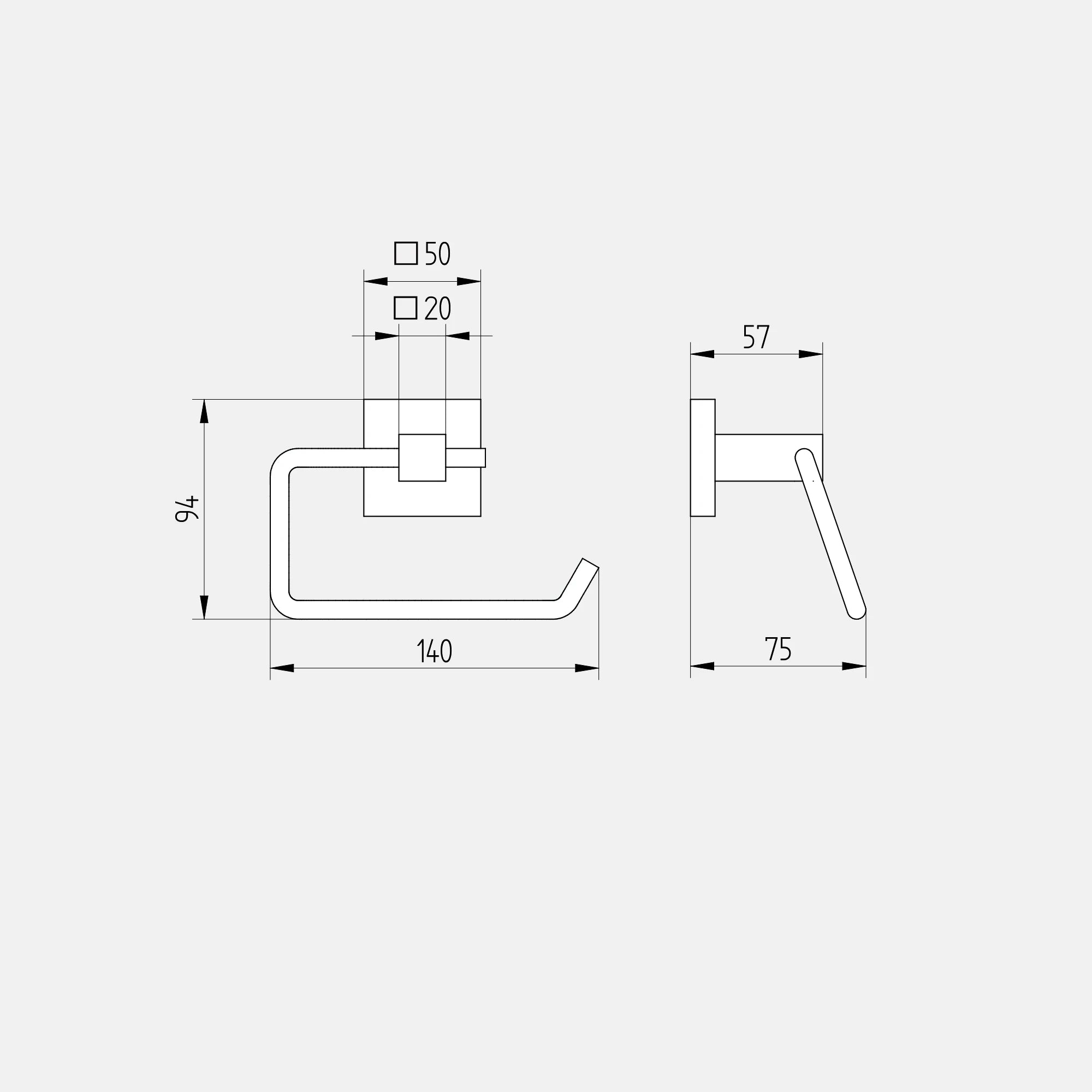 Papierhalter ohne Deckel; Serie 420 schwarz