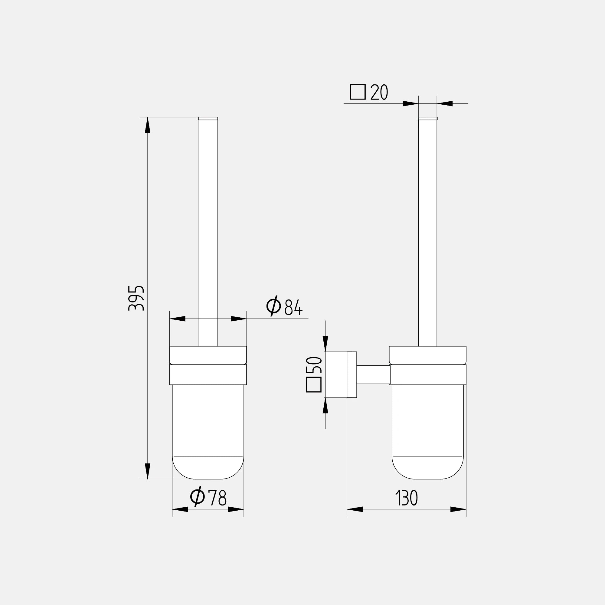 Toilettenbürstengarnitur; Serie 420 schwarz