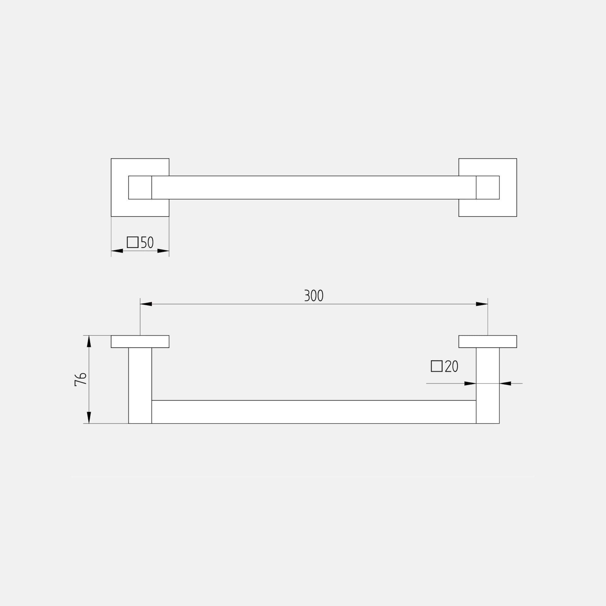 Wannengriff 300 mm; Serie 420 schwarz