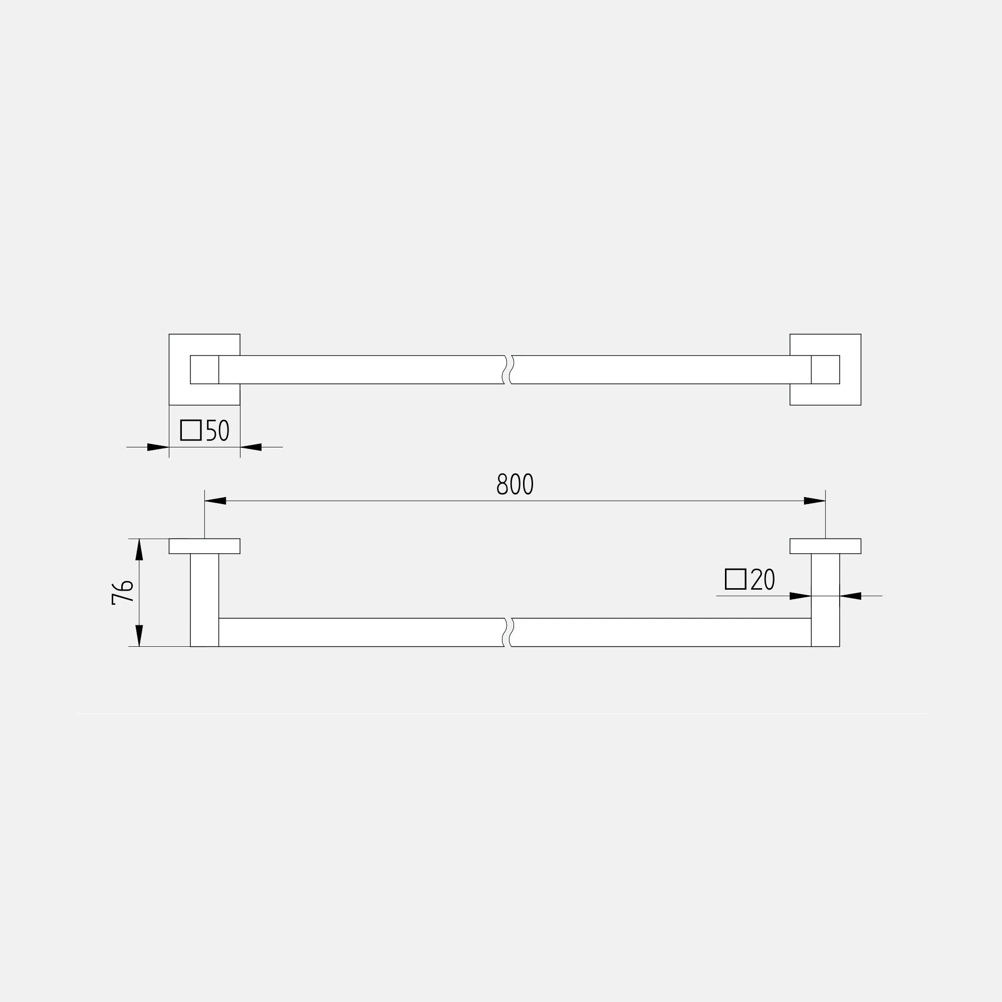 Badetuchhalter 800 mm; Serie 420 schwarz