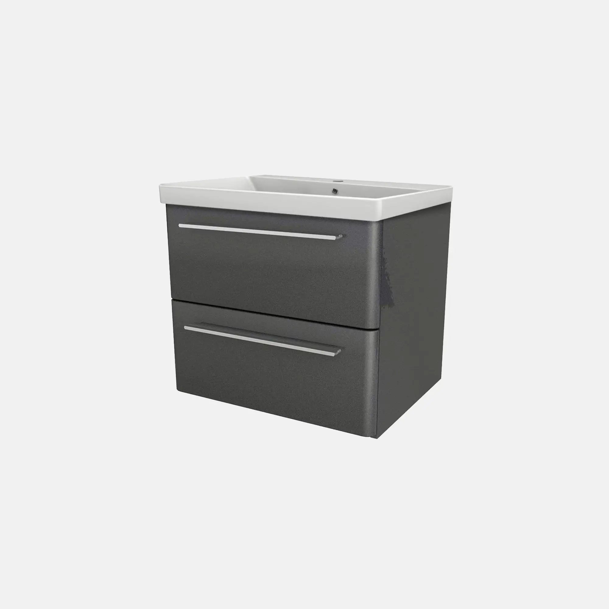 K8 Waschtisch inkl. Unterschrank | 60 cm, Grafit Hochglanz