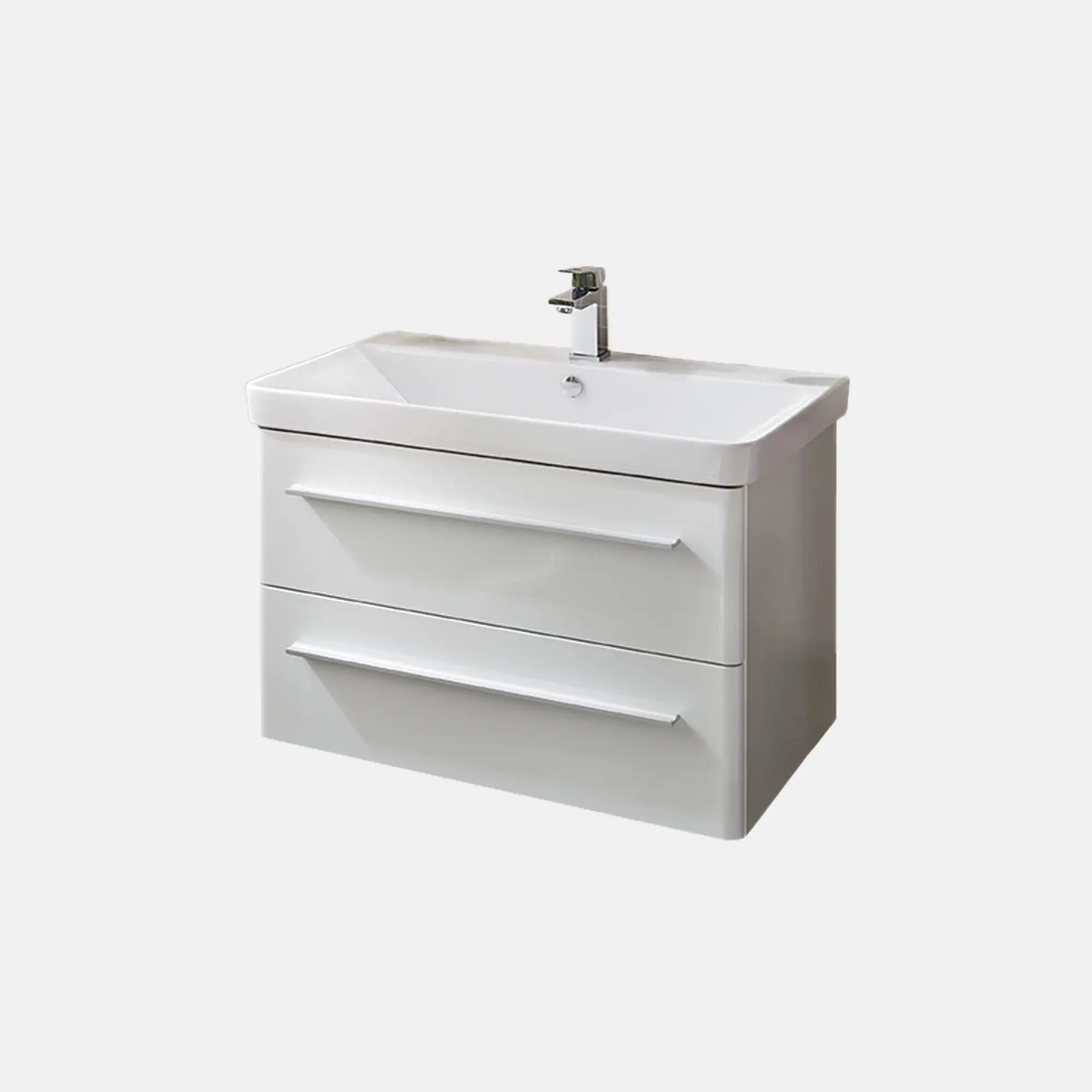 K8 Waschtisch inkl. Unterschrank | 80 cm, Weiß Hochglanz