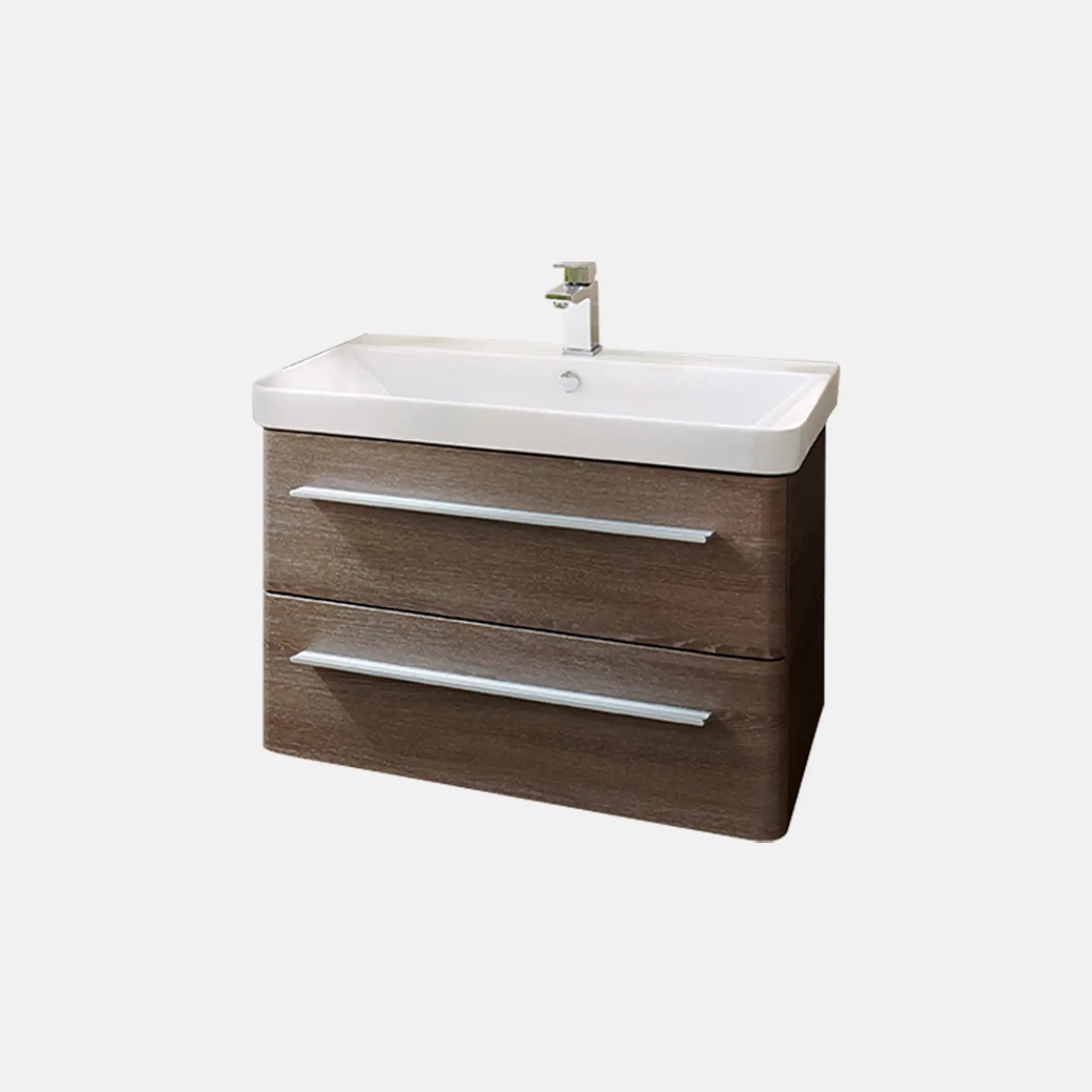 K8 Waschtisch inkl. Unterschrank | 80 cm, Eiche-Maron