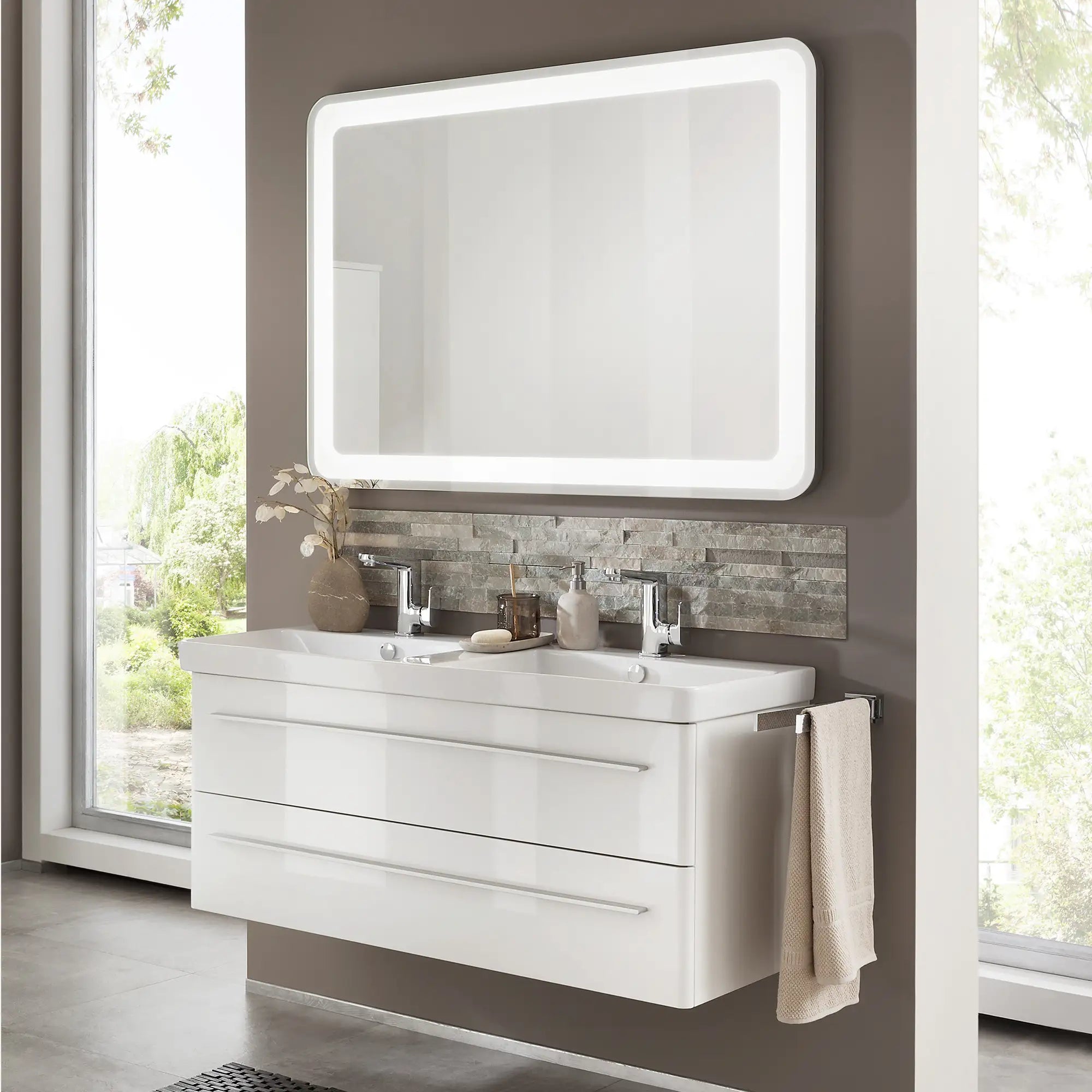 K8 Unterschrank | 116cm, Weiß Hochglanz