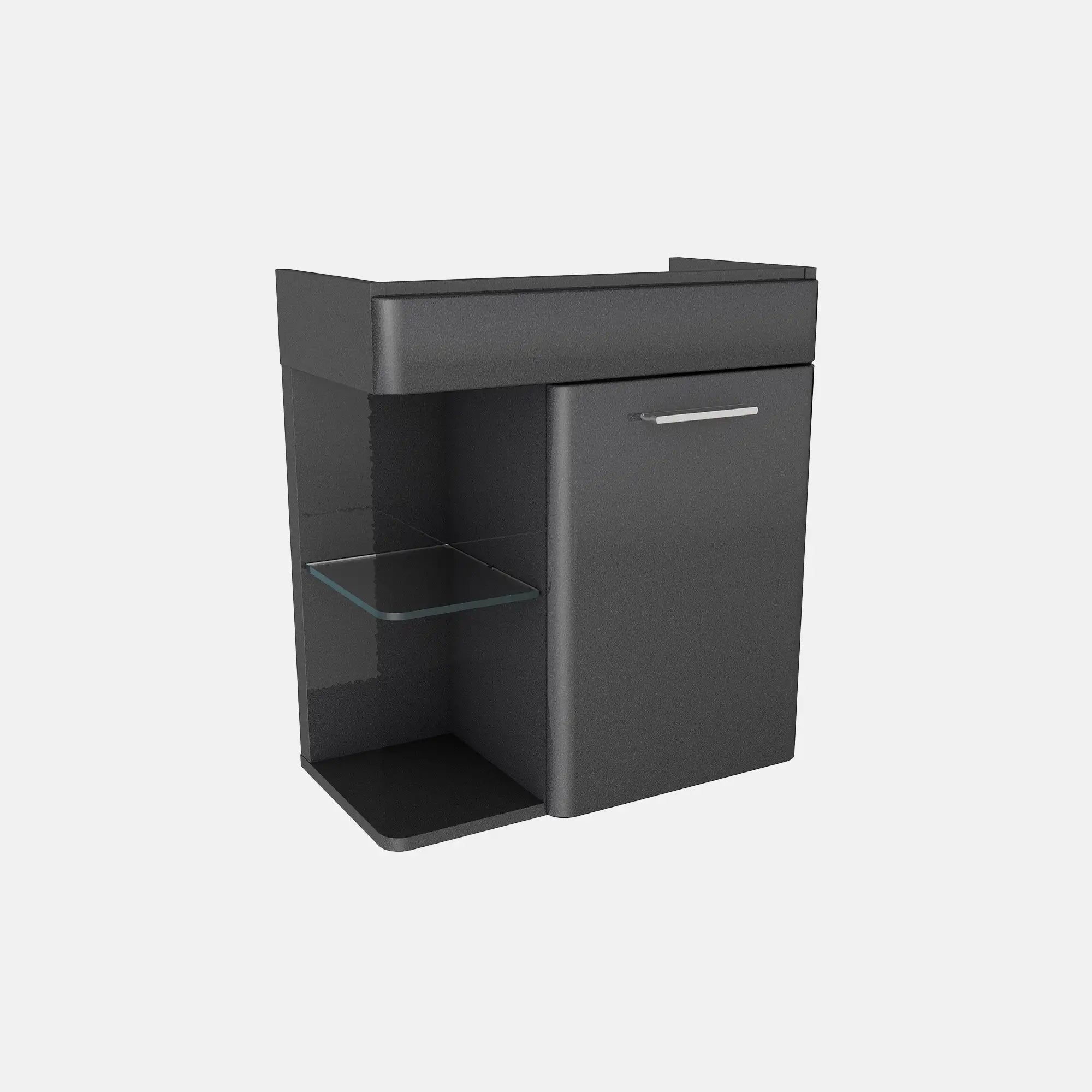 K8 Gäste Unterschrank | 55cm, Grafit Hochglanz
