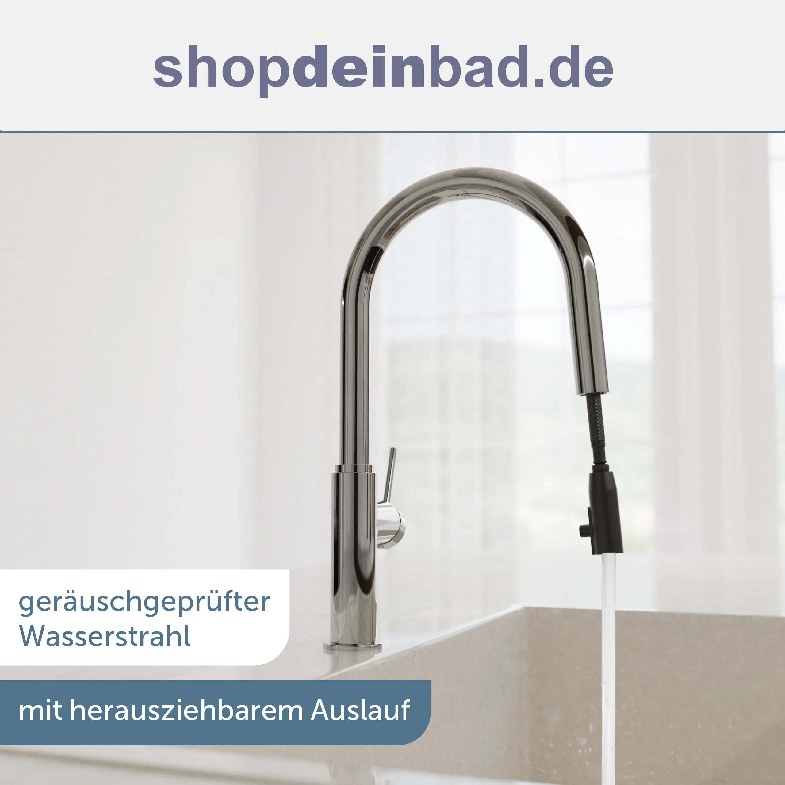 Küchenarmatur, Chrom, mit herausziehbarem Auslauf