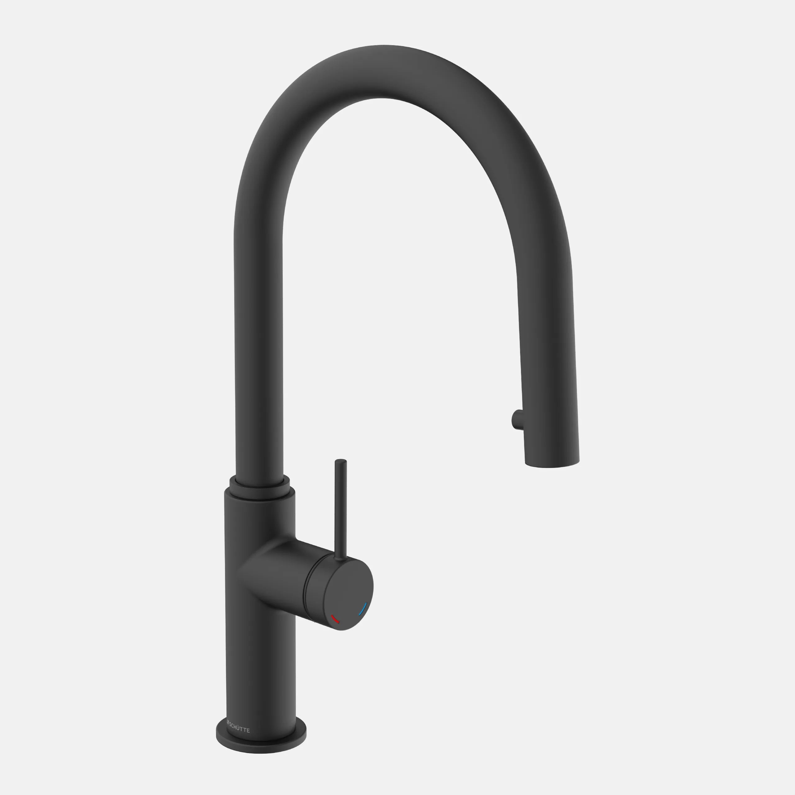 Küchenarmatur, Schwarz matt, mit herausziehbarem Auslauf