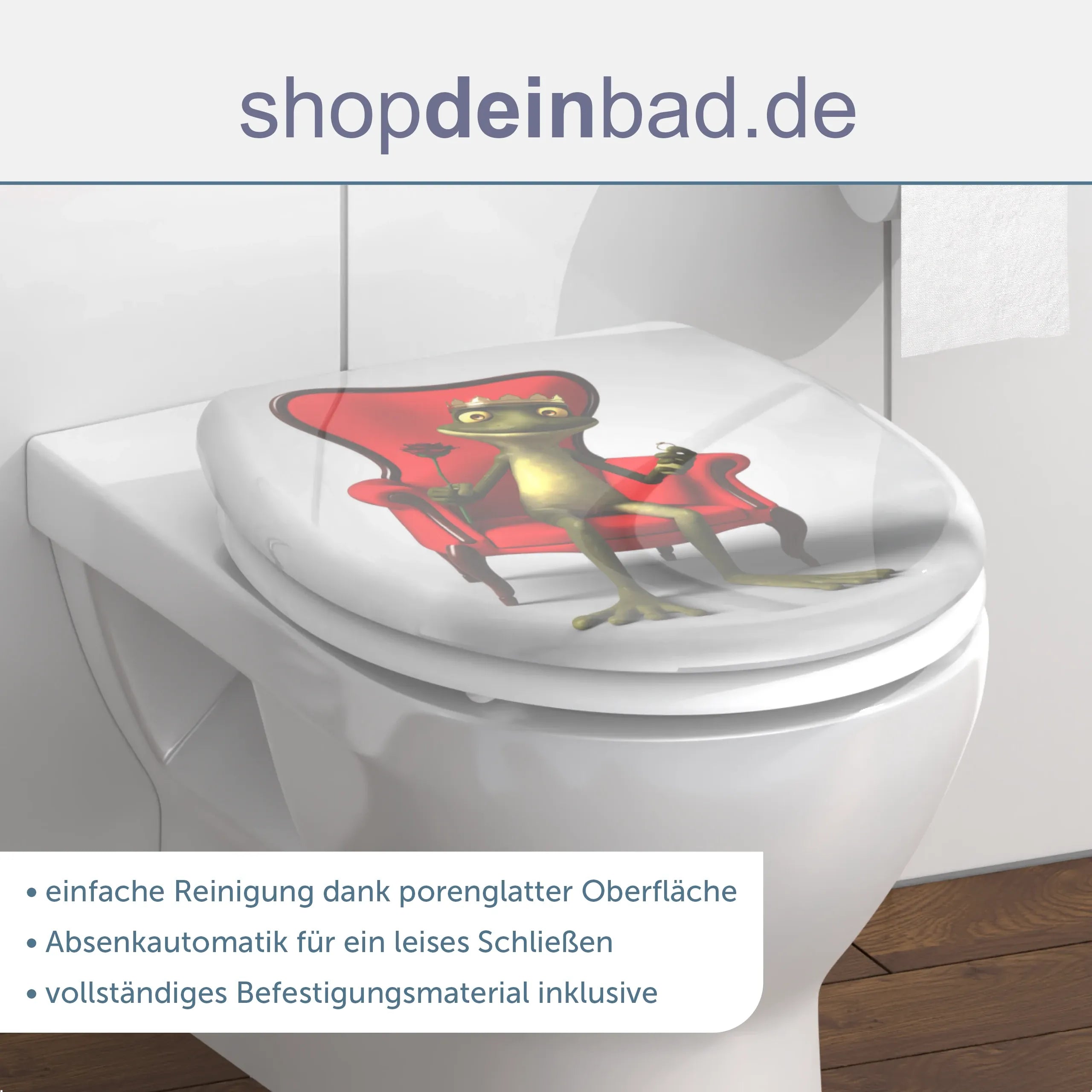 WC-Sitz FROG KING, mit Absenkautomatik