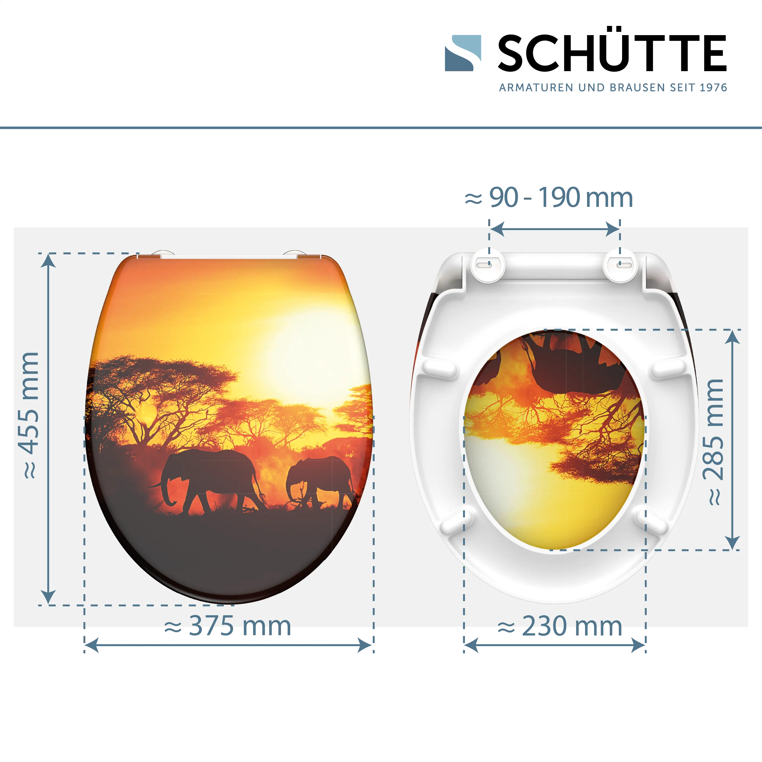 WC-Sitz AFRICA mit Absenkautomatik und Schnellverschluss