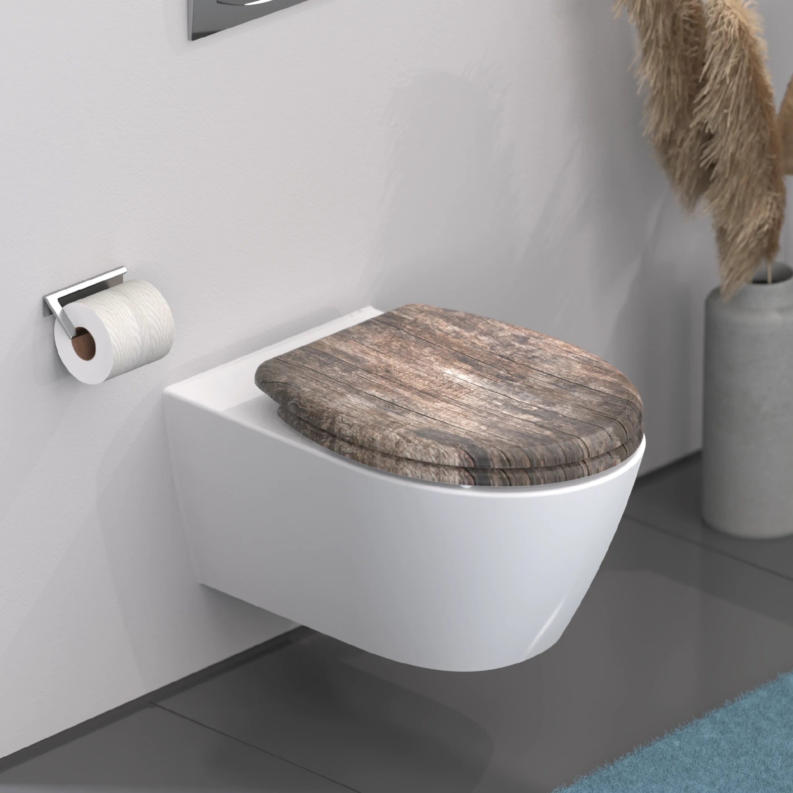 WC-Sitz OLD WOOD mit Absenkautomatik und Schnellverschluss