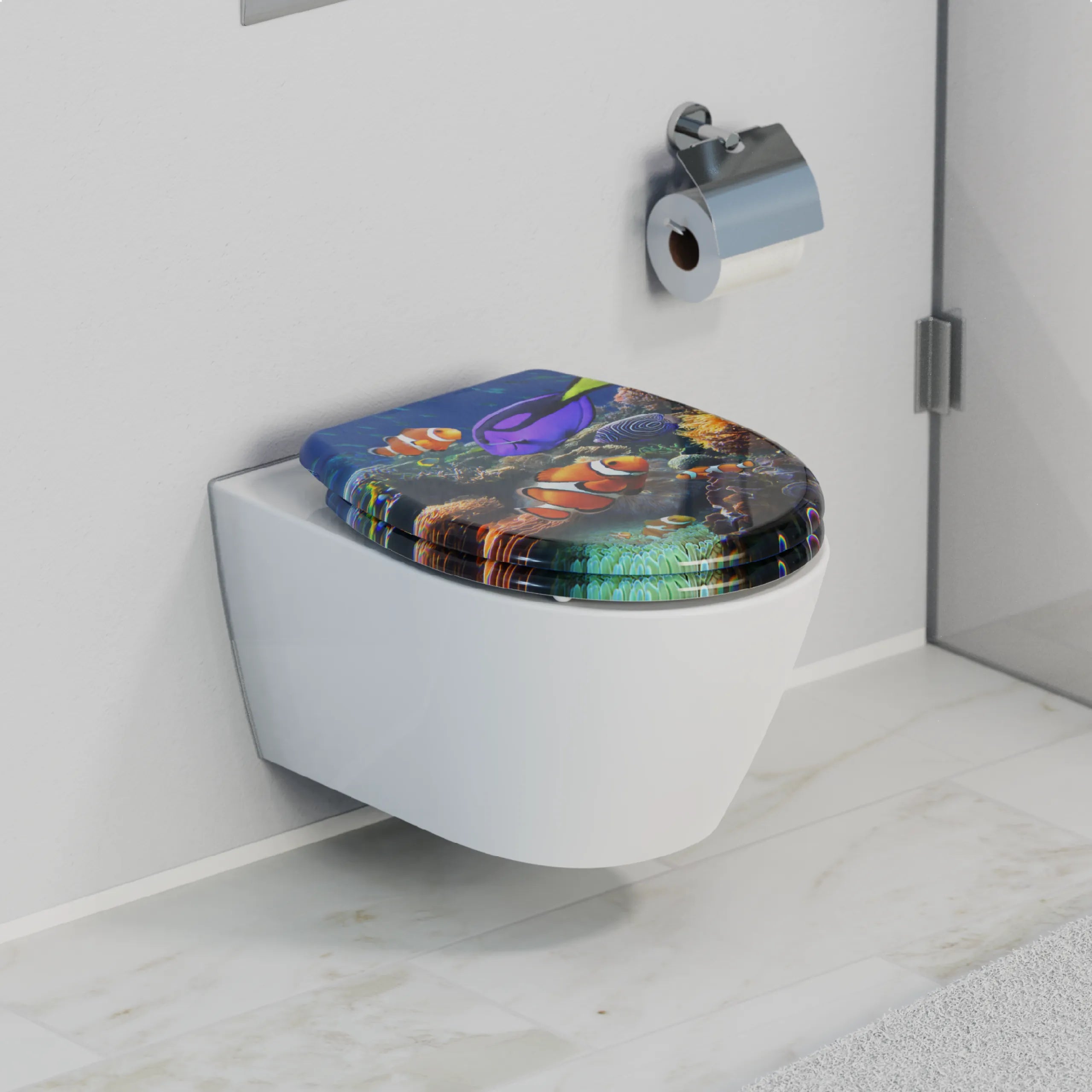 WC-Sitz SEA LIFE mit Absenkautomatik und Schnellverschluss