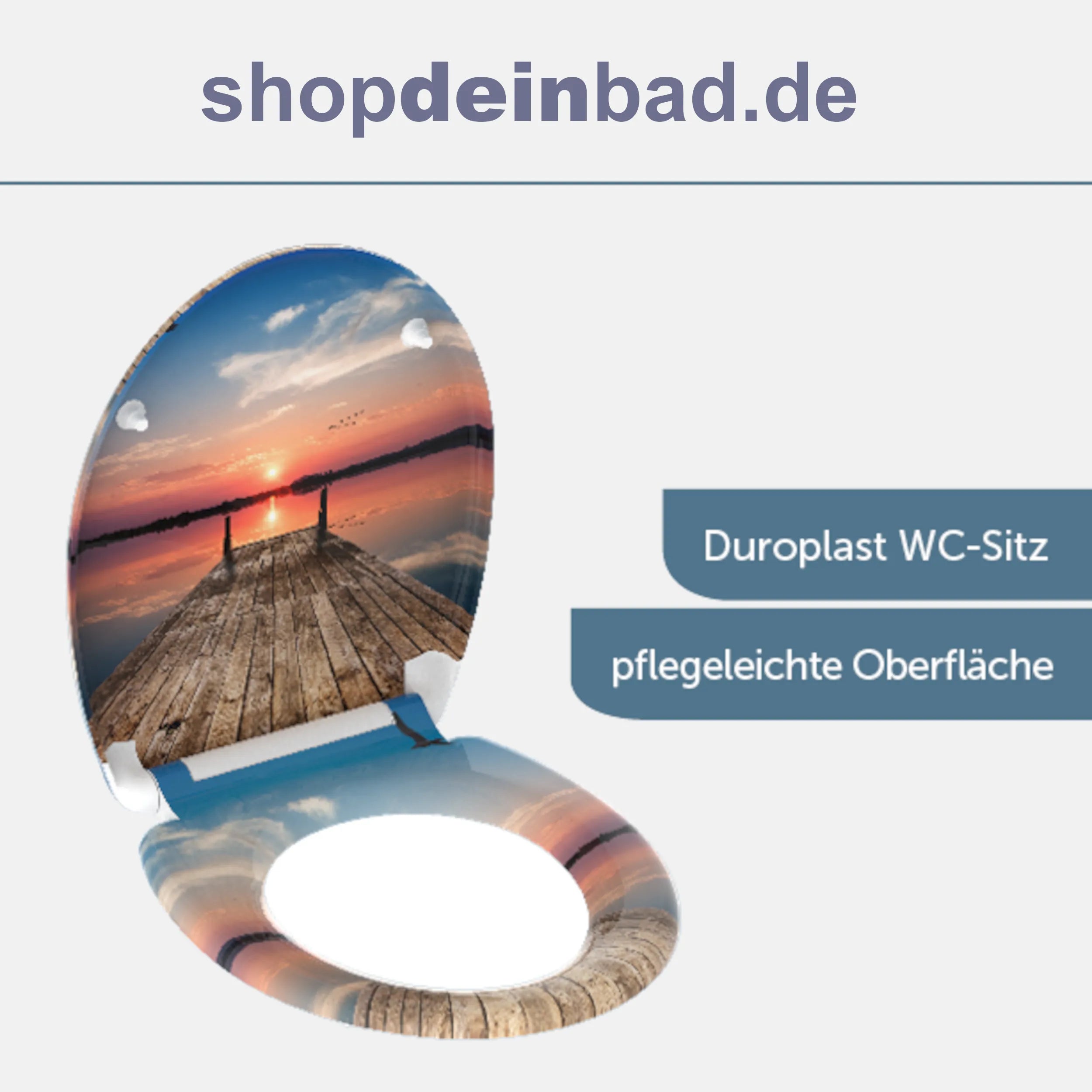 WC-Sitz SUNSET SKY mit Absenkautomatik und Schnellverschluss