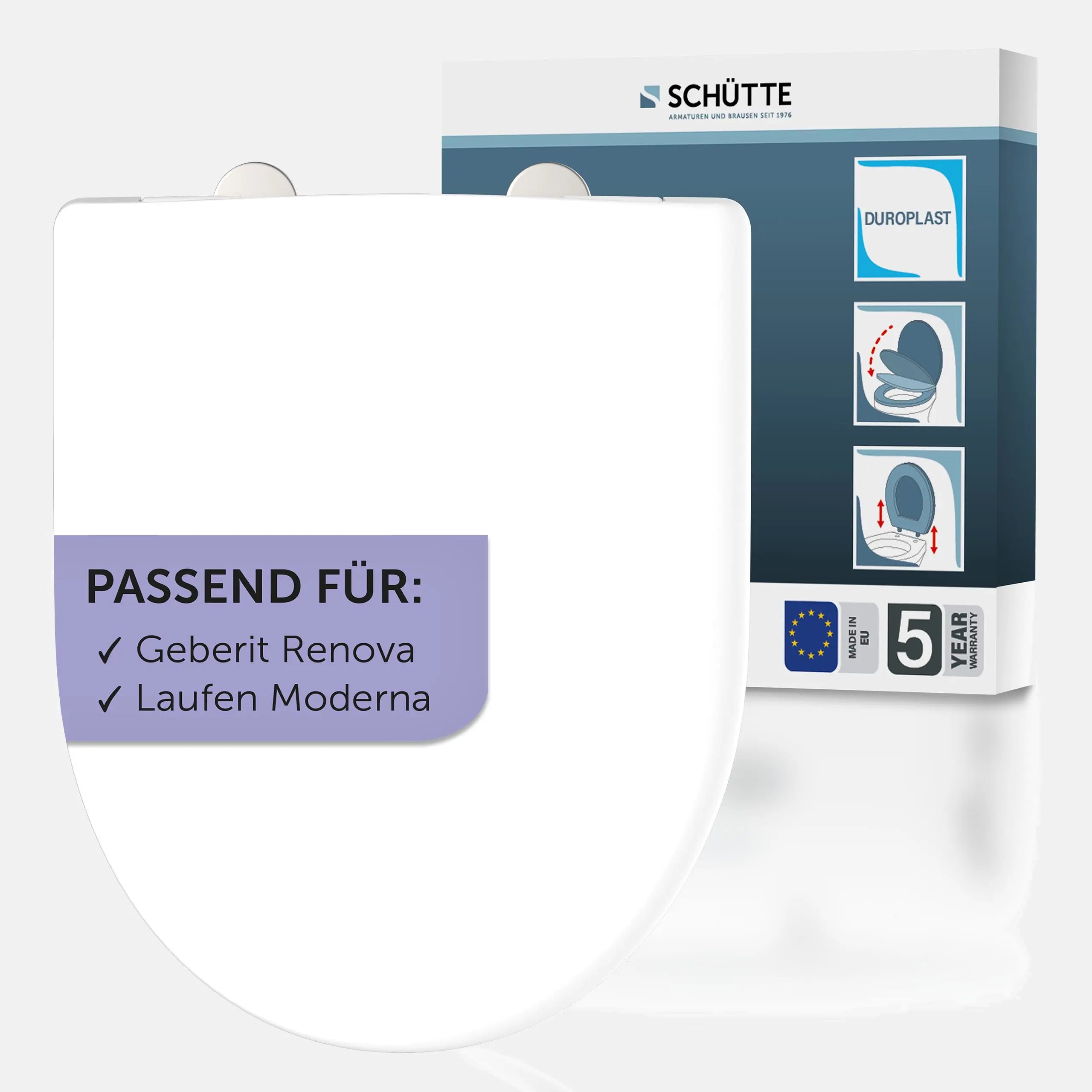 WC-Sitz, D-Form, PRO 3, weiß mit Absenkautomatik und Schnellverschluss