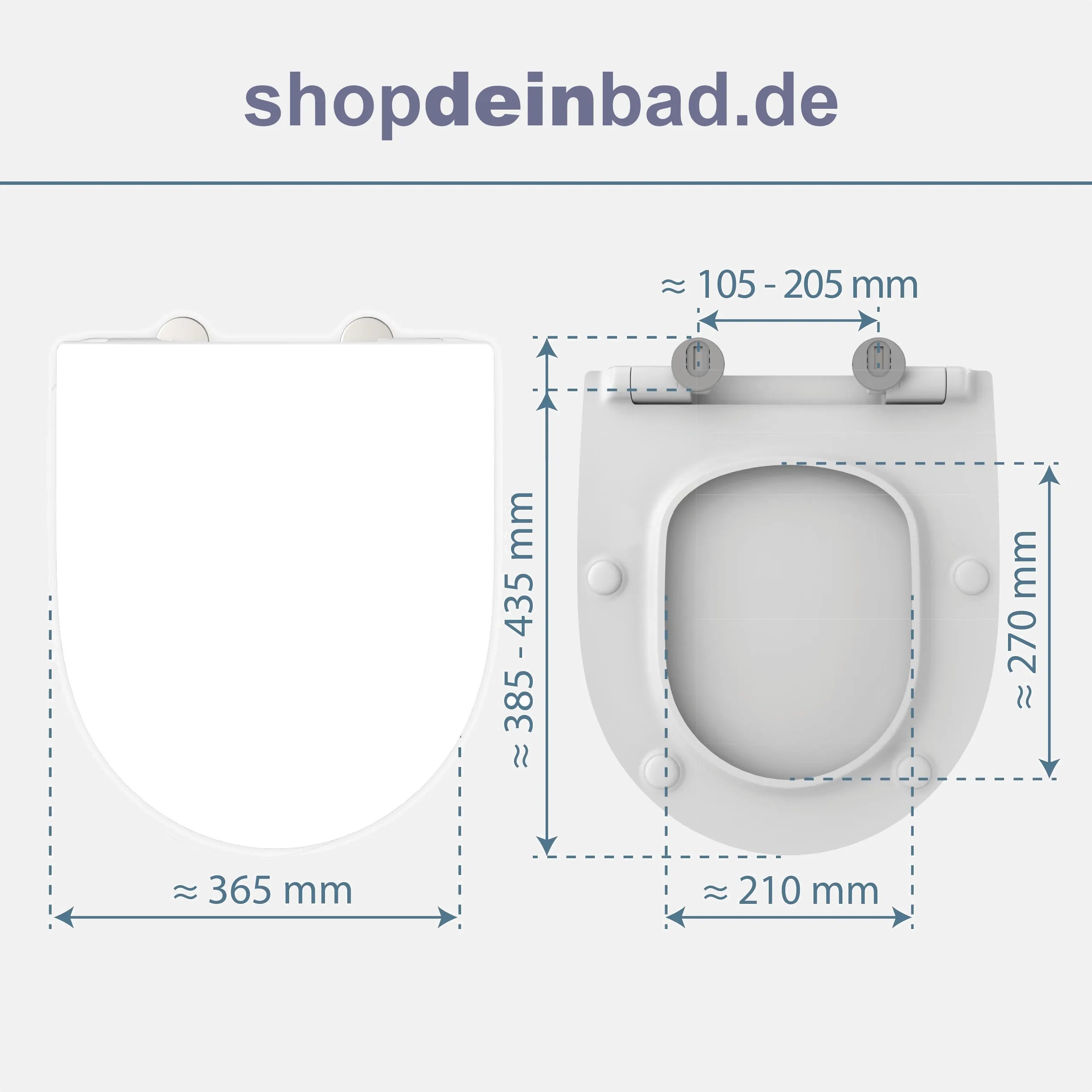 WC-Sitz, D-Form, PRO 6, weiß mit Absenkautomatik und Schnellverschluss