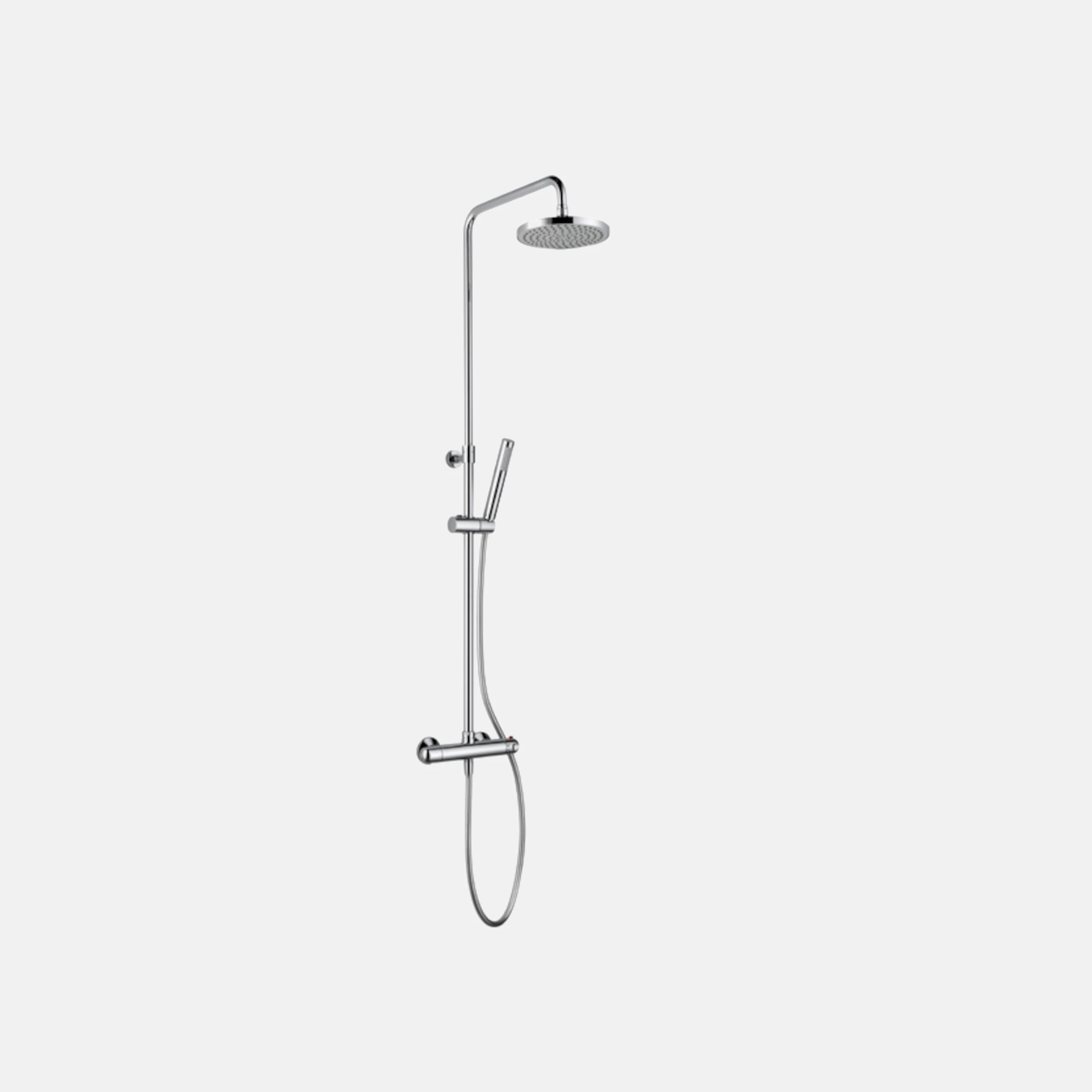 Duschsystem mit Thermostat-; rund, verchromt