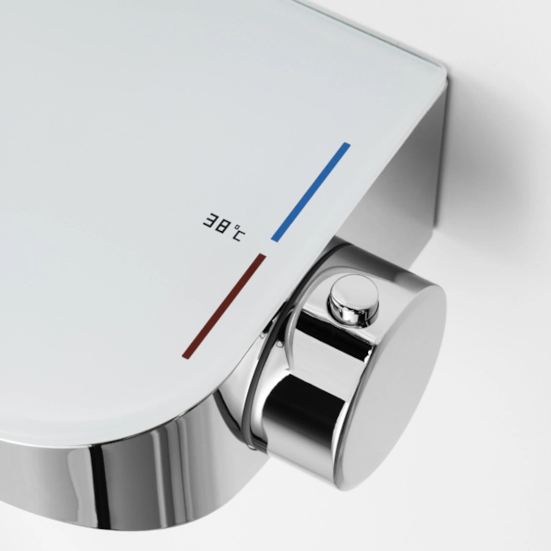 Duschsystem mit Thermostat-; Armatur mit Ablage, verchromt