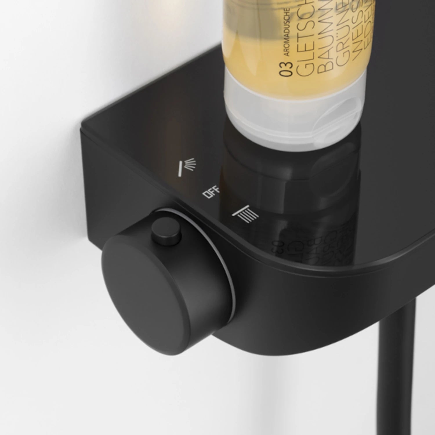 Duschsystem mit Thermostat-; Armatur mit Ablage, schwarz