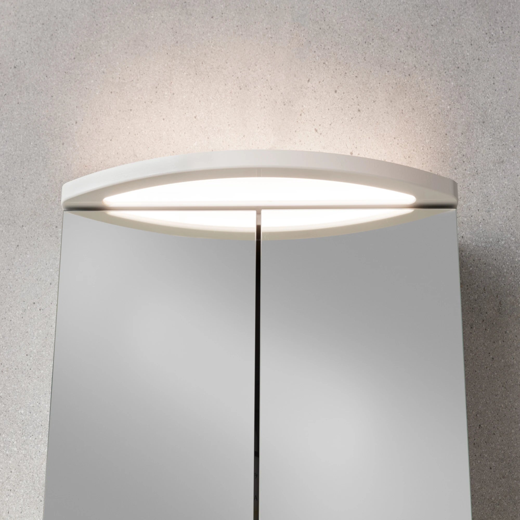 Spiegelschrank L4 I 90 cm mit einer dimmbaren LED-Leuchte und zwei Türen, Weiß Hochglanz