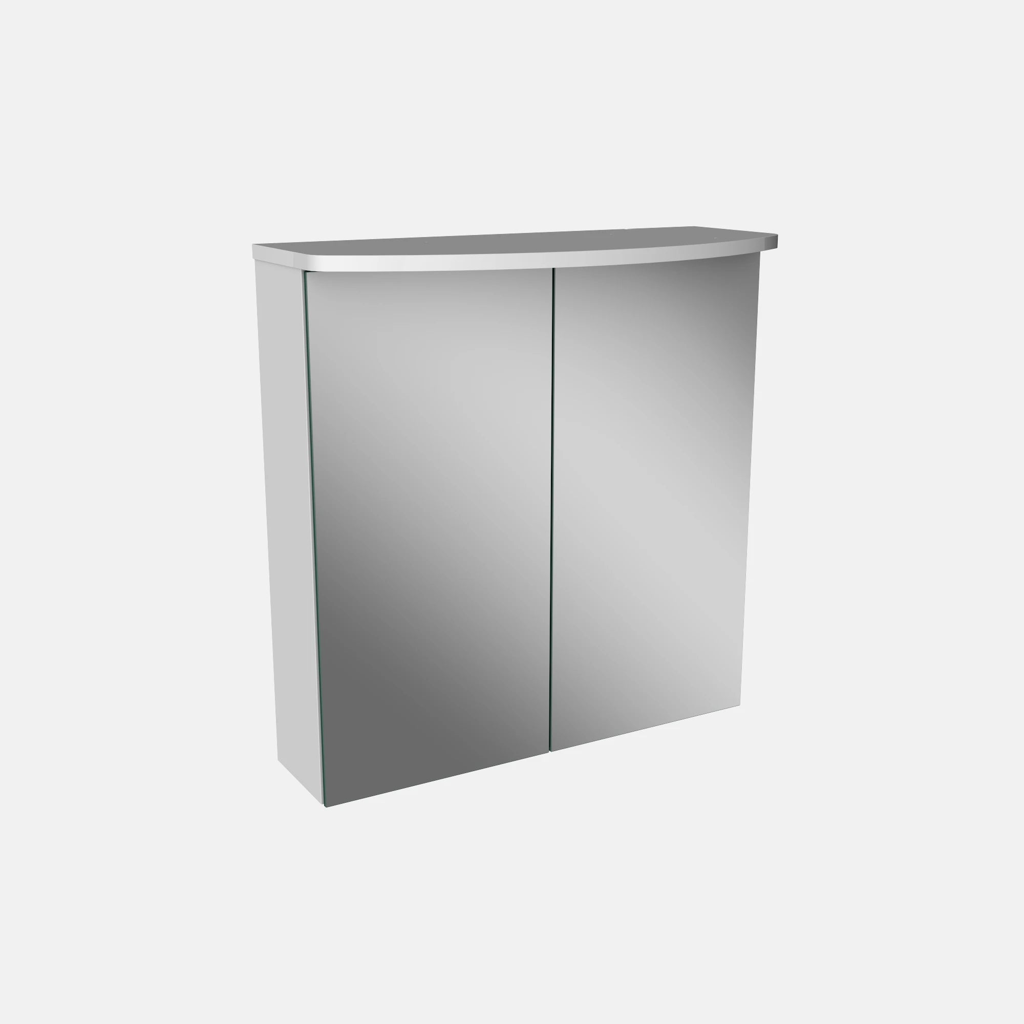 Spiegelschrank L4 I 60 cm mit einer dimmbaren LED-Leuchte und zwei Türen, Weiß Hochglanz