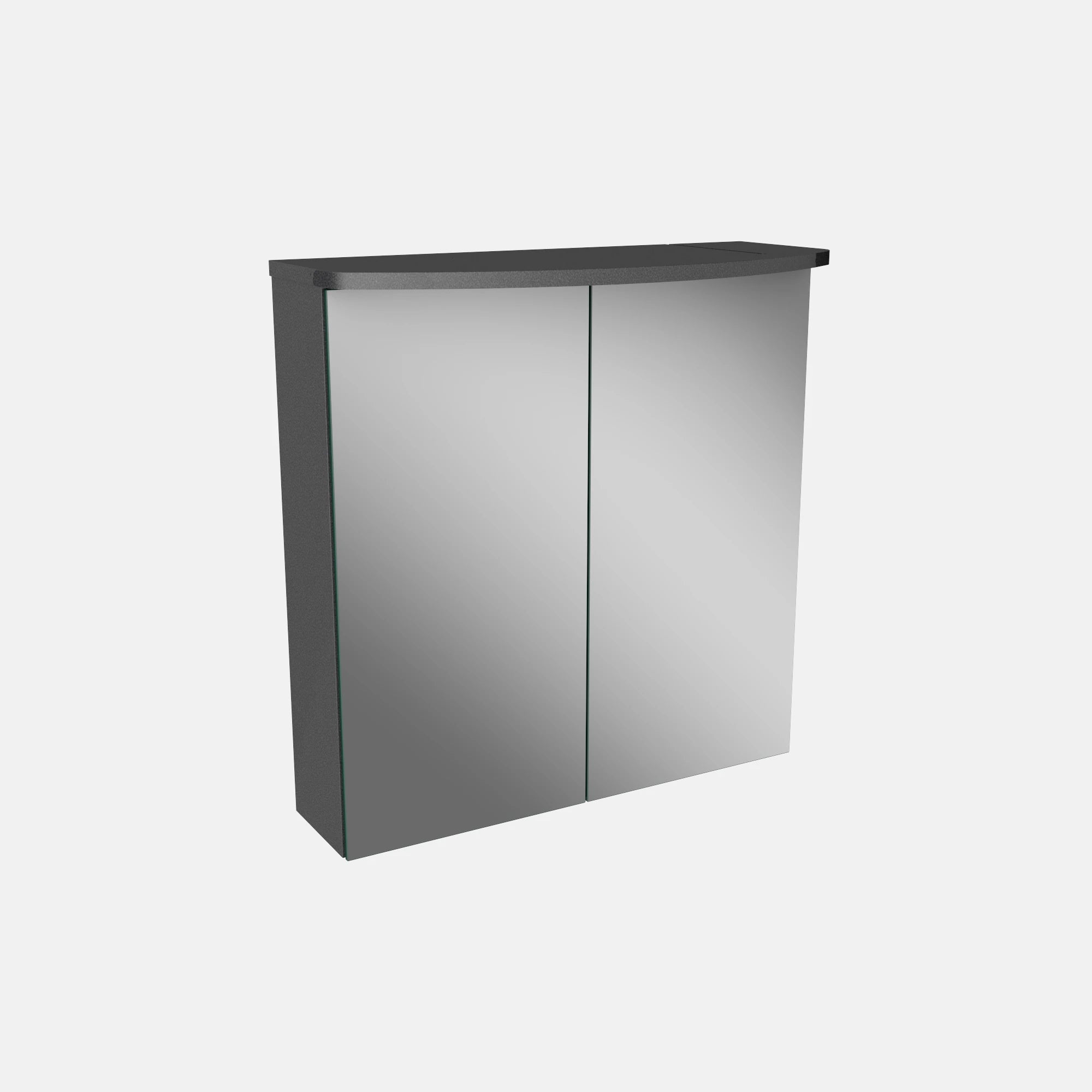 Spiegelschrank L4 I 60 cm mit einer dimmbaren LED-Leuchte und zwei Türen, Grafit Hochglanz