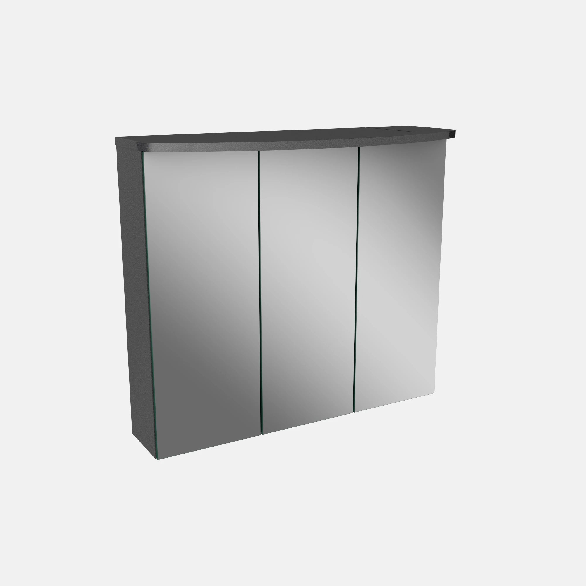 Spiegelschrank L4 I 70 cm mit einer dimmbaren LED-Leuchte und drei Türen, Grafit Hochglanz