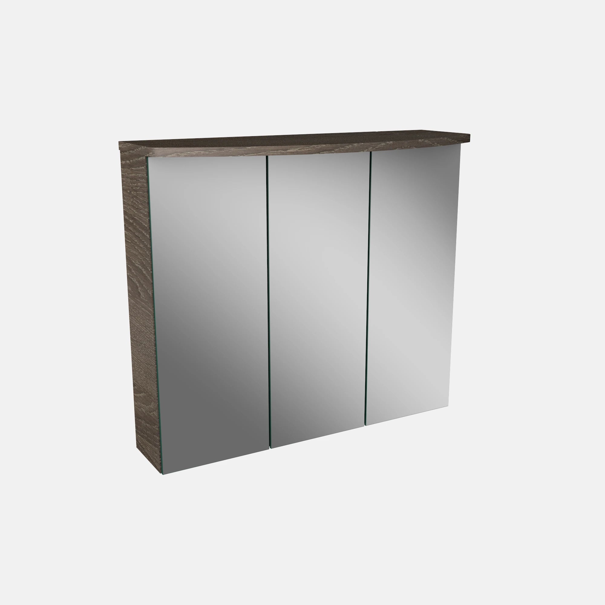 Spiegelschrank L4 I 70 cm mit einer dimmbaren LED-Leuchte und drei Türen , Eiche Maron