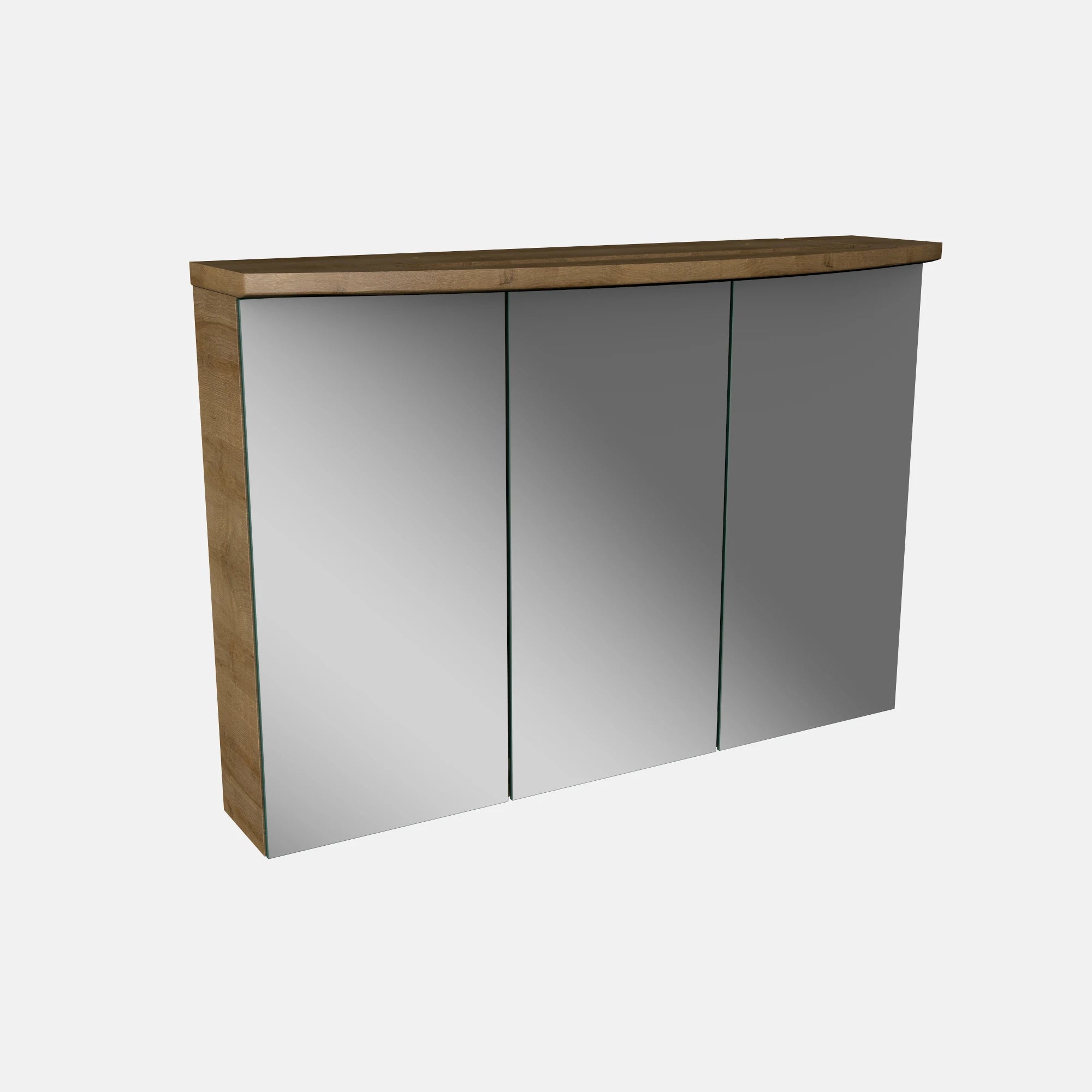 Spiegelschrank L4 I 80 cm mit einer dimmbaren LED-Leuchte und drei Türen, Berg-Eiche