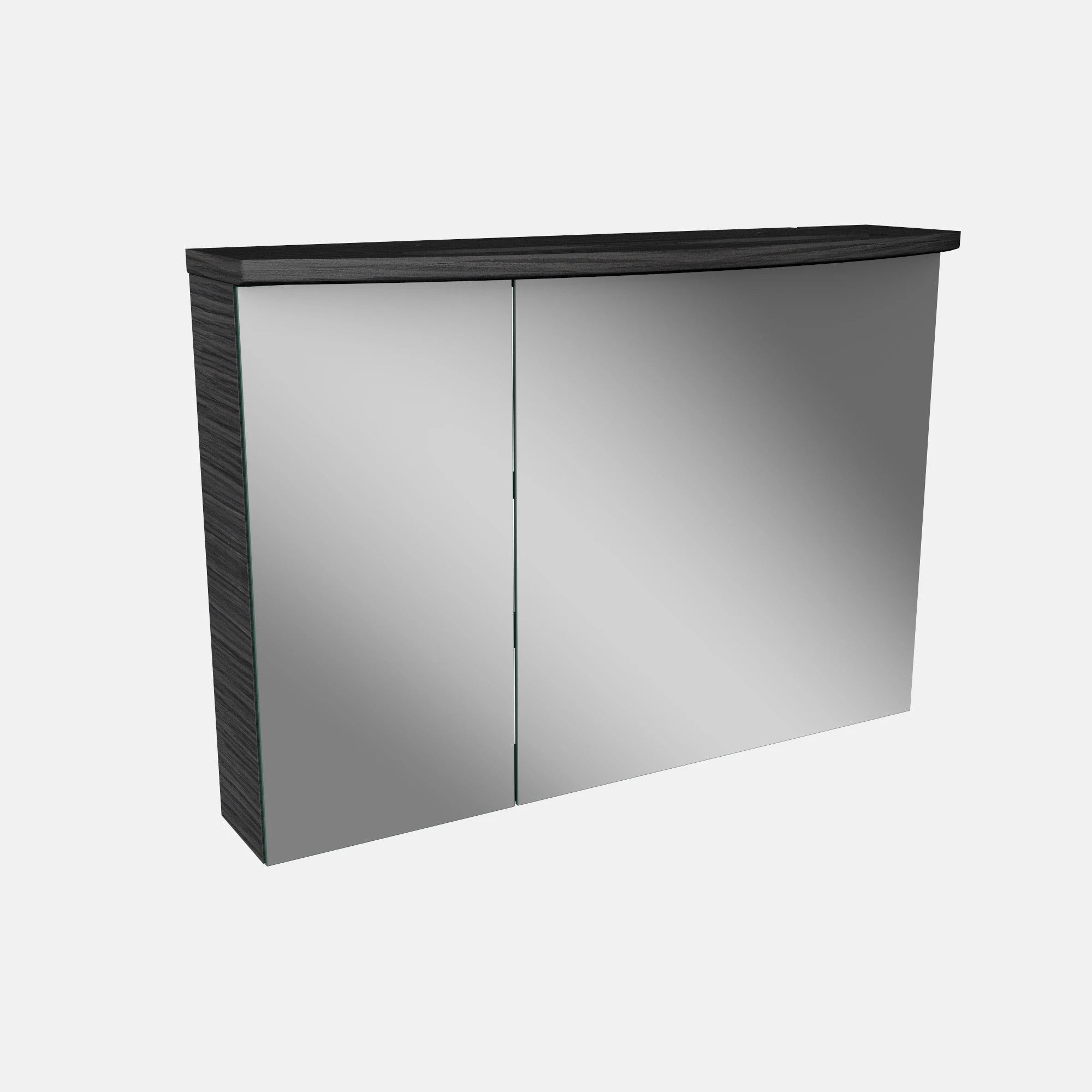 Spiegelschrank L4 I 90 cm mit einer dimmbaren LED-Leuchte und zwei Türen, Dark Oak