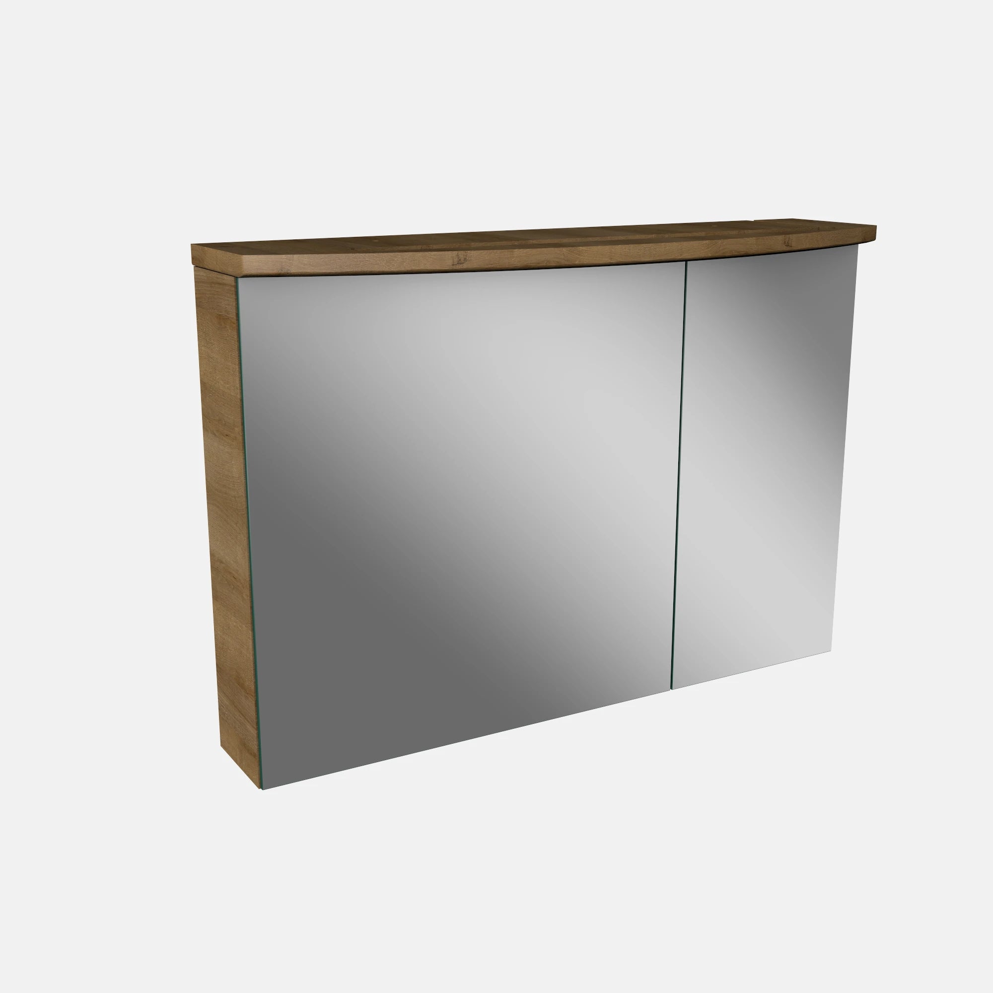 Spiegelschrank L4 I 90 cm mit einer dimmbaren LED-Leuchte und zwei Türen, Berg-Eiche