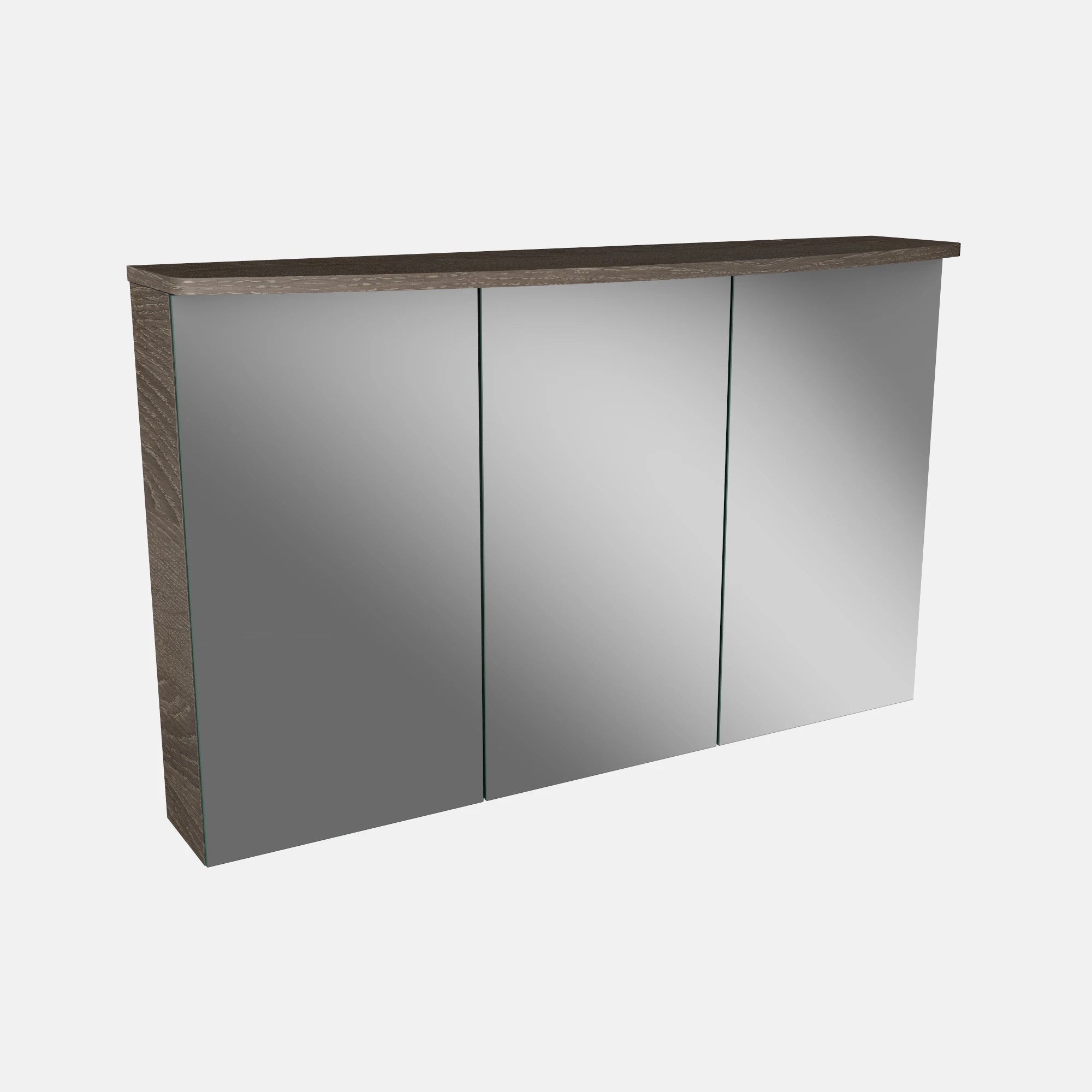 Spiegelschrank L4 I 100 cm mit einer dimmbaren LED-Leuchte und drei Türen, Eiche Maron