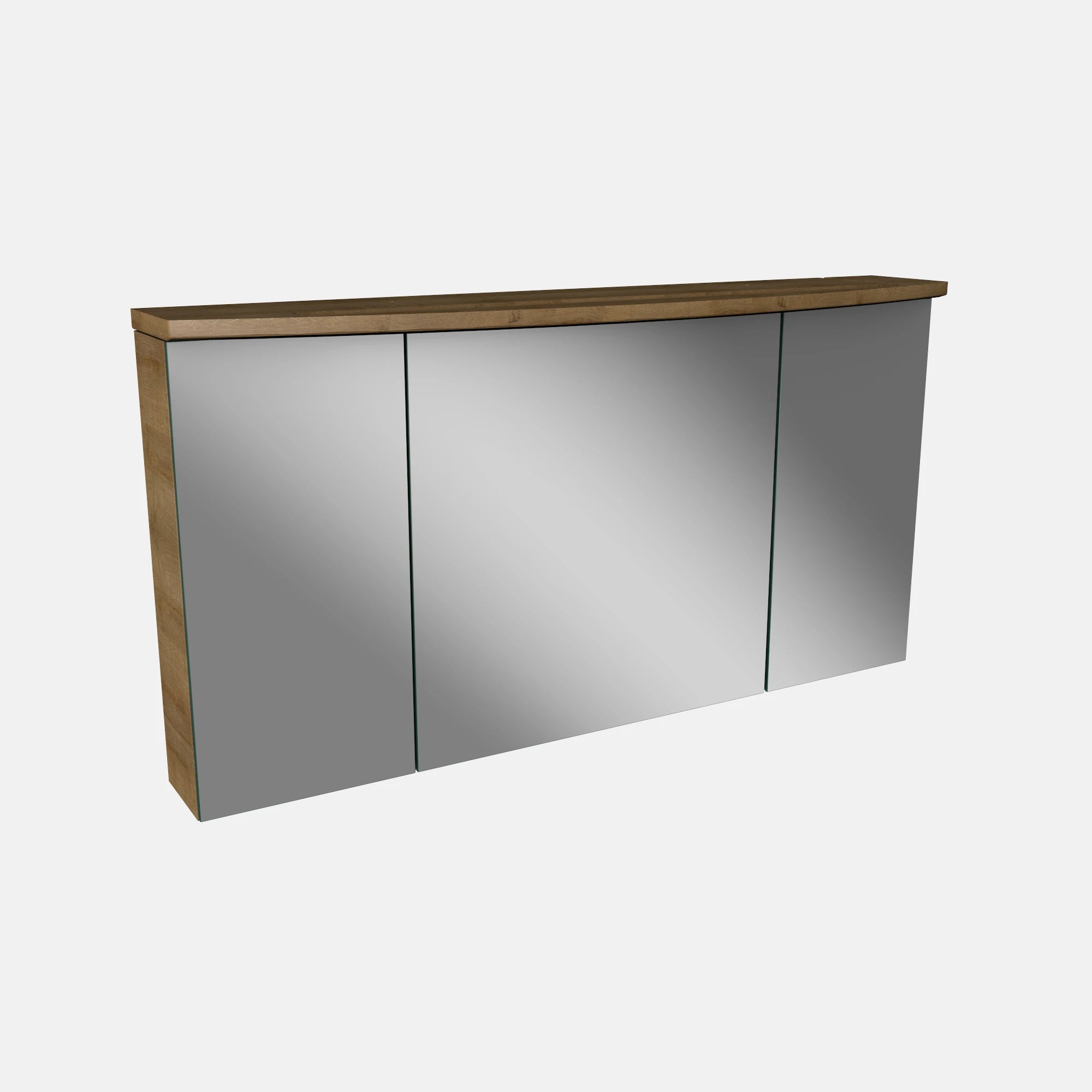 Spiegelschrank L4 I 120 cm mit einer dimmbaren LED-Leuchte und drei Türen, Berg-Eiche