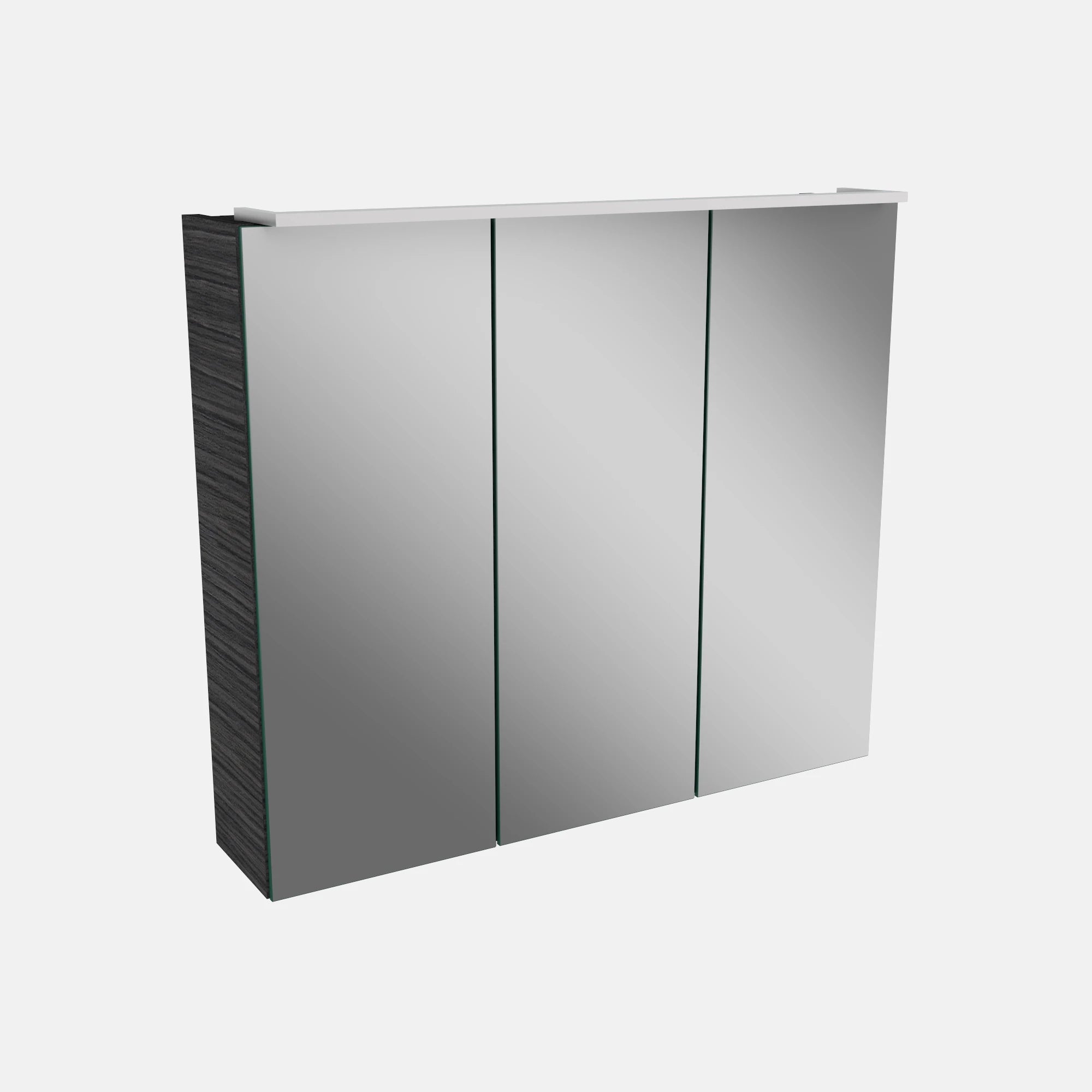 Spiegelschrank L5 | 70 cm mit dimmbarer LED-Leuchte und drei Türen, Dark Oak