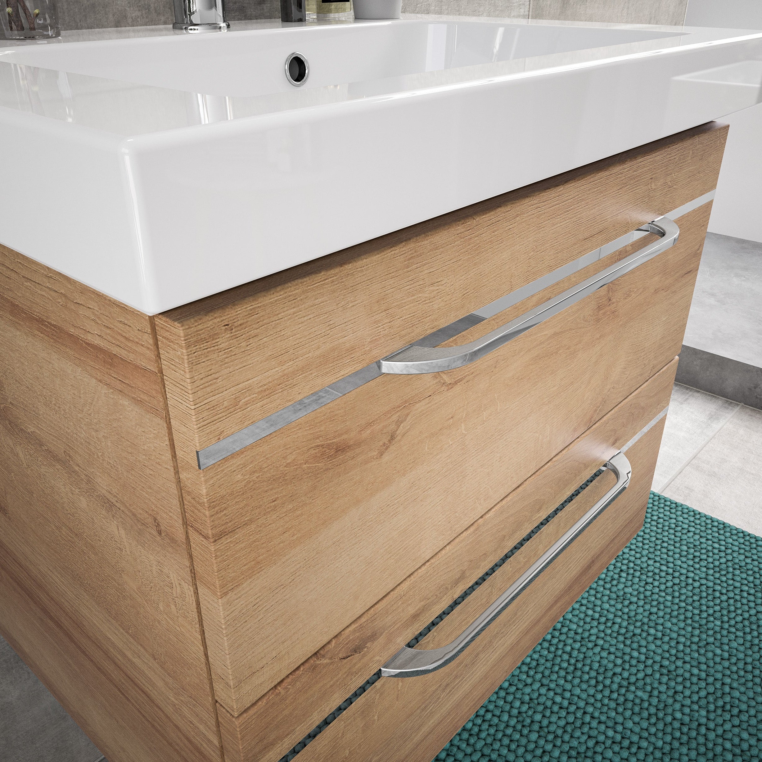 Pelipal Balto Sprint 65 cm Waschtisch mit Unterschrank - Riviera Eiche
