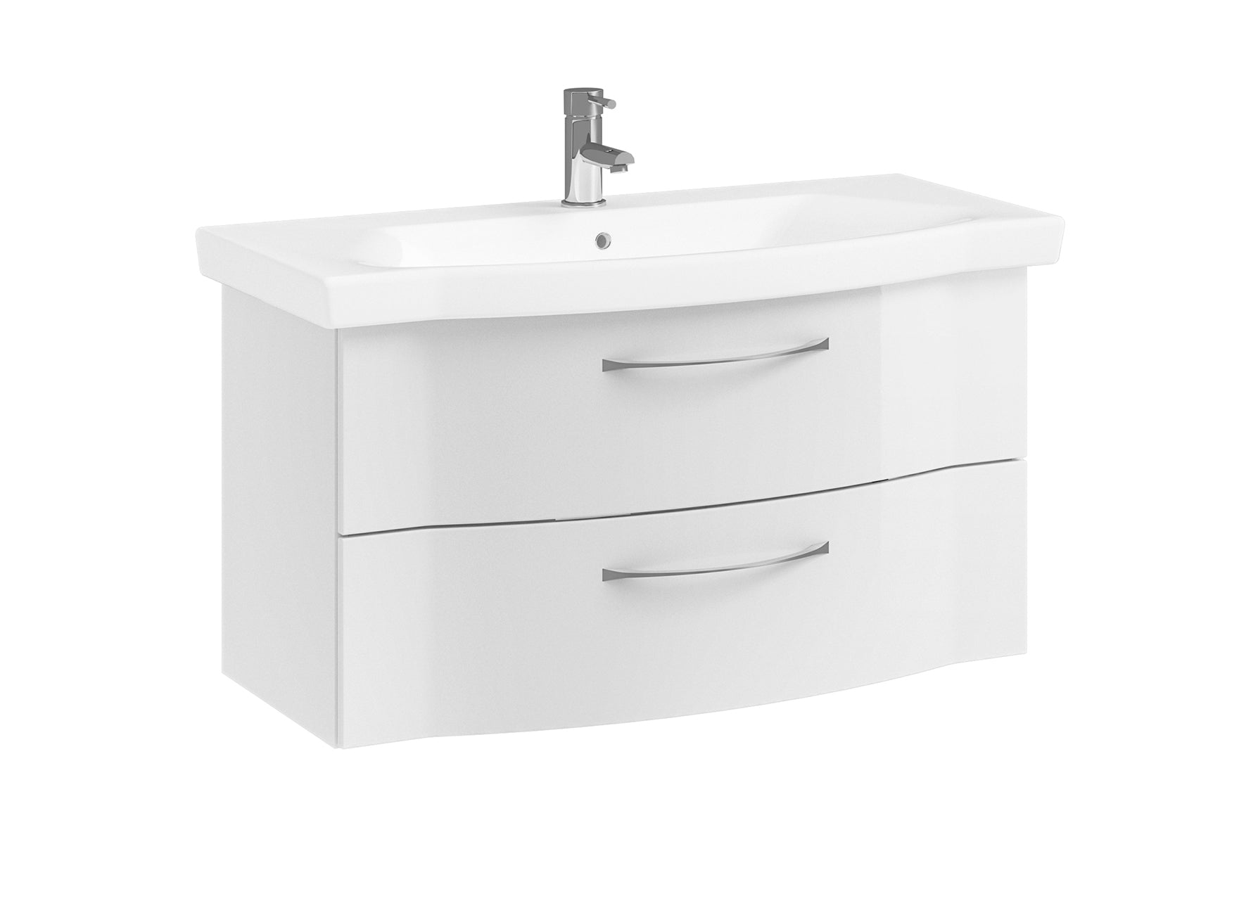 Pelipal 6005 Sprint 97 cm Waschtisch inkl. Unterschrank - Weiß Hochglanz