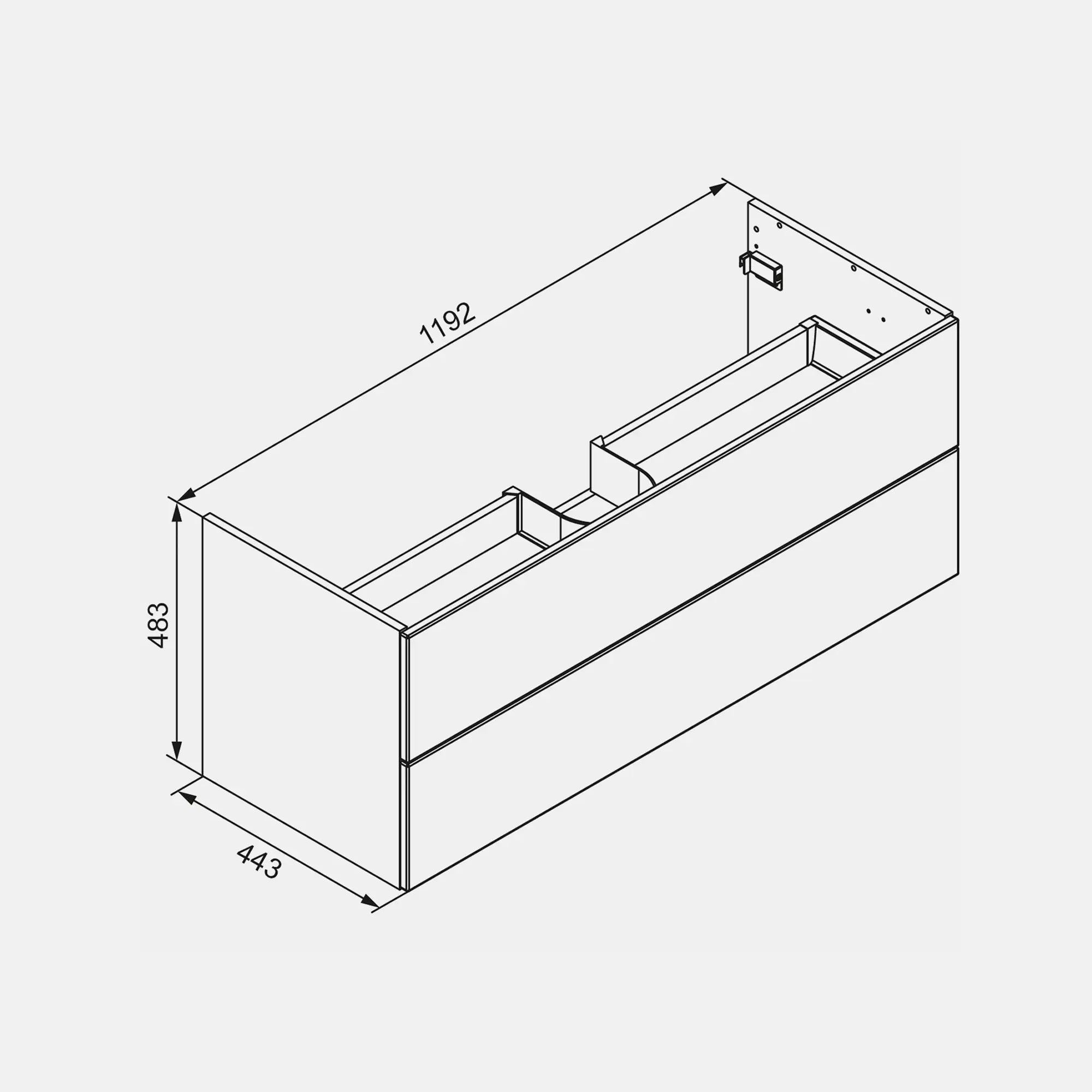K1 Waschtisch inkl. Unterschrank | 121 cm, Eiche-Maron