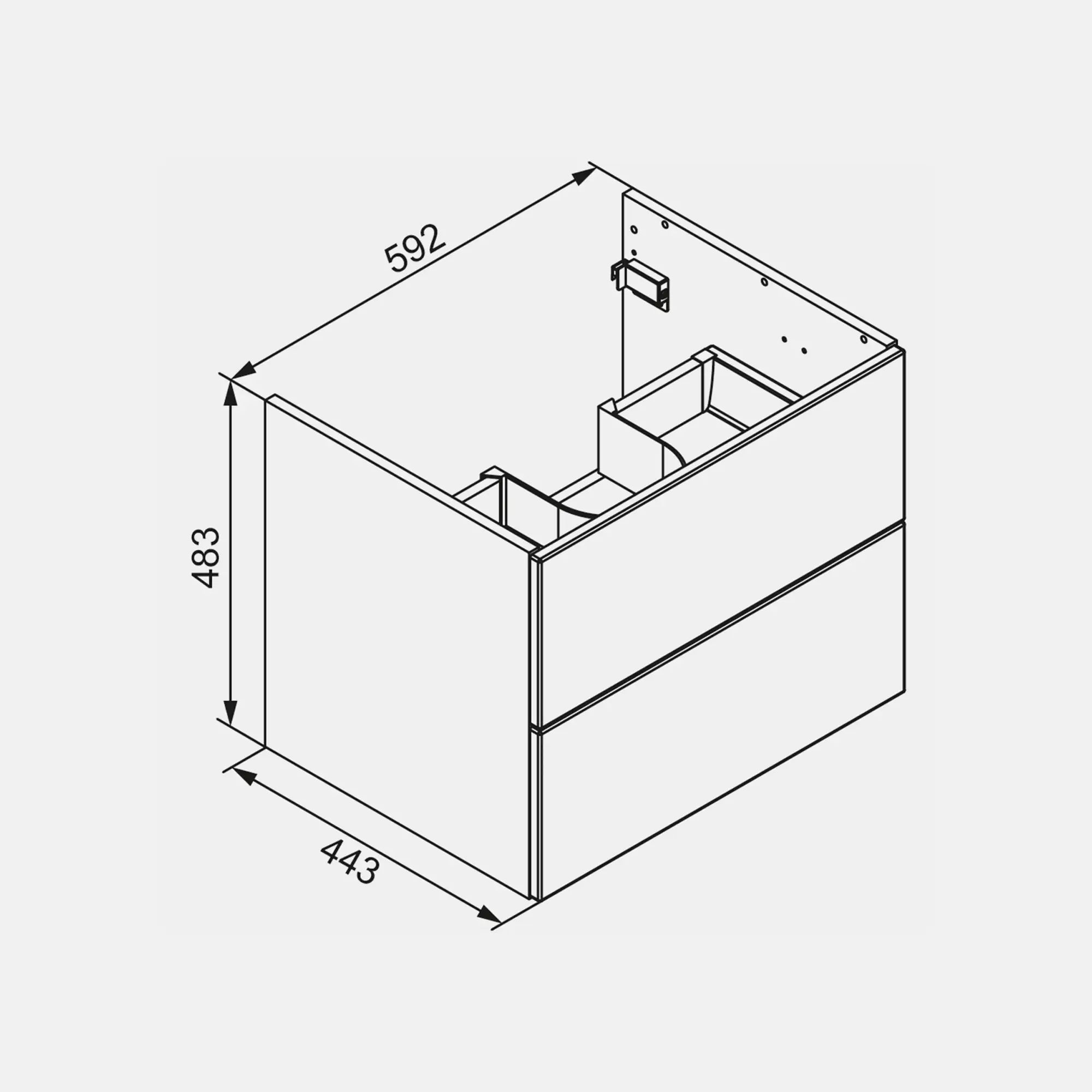 K1 Waschtisch inkl. Unterschrank | 61 cm, Eiche-Maron