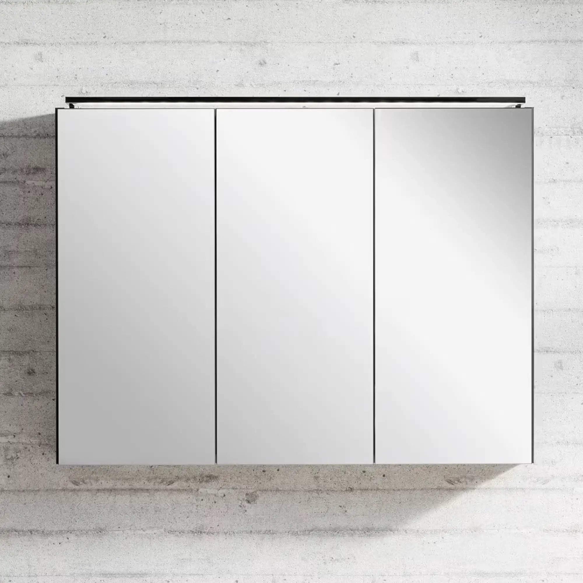 Spiegelschrank L5 | 100 cm mit dimmbarer Leuchte und 3 Türen, Dark Oak