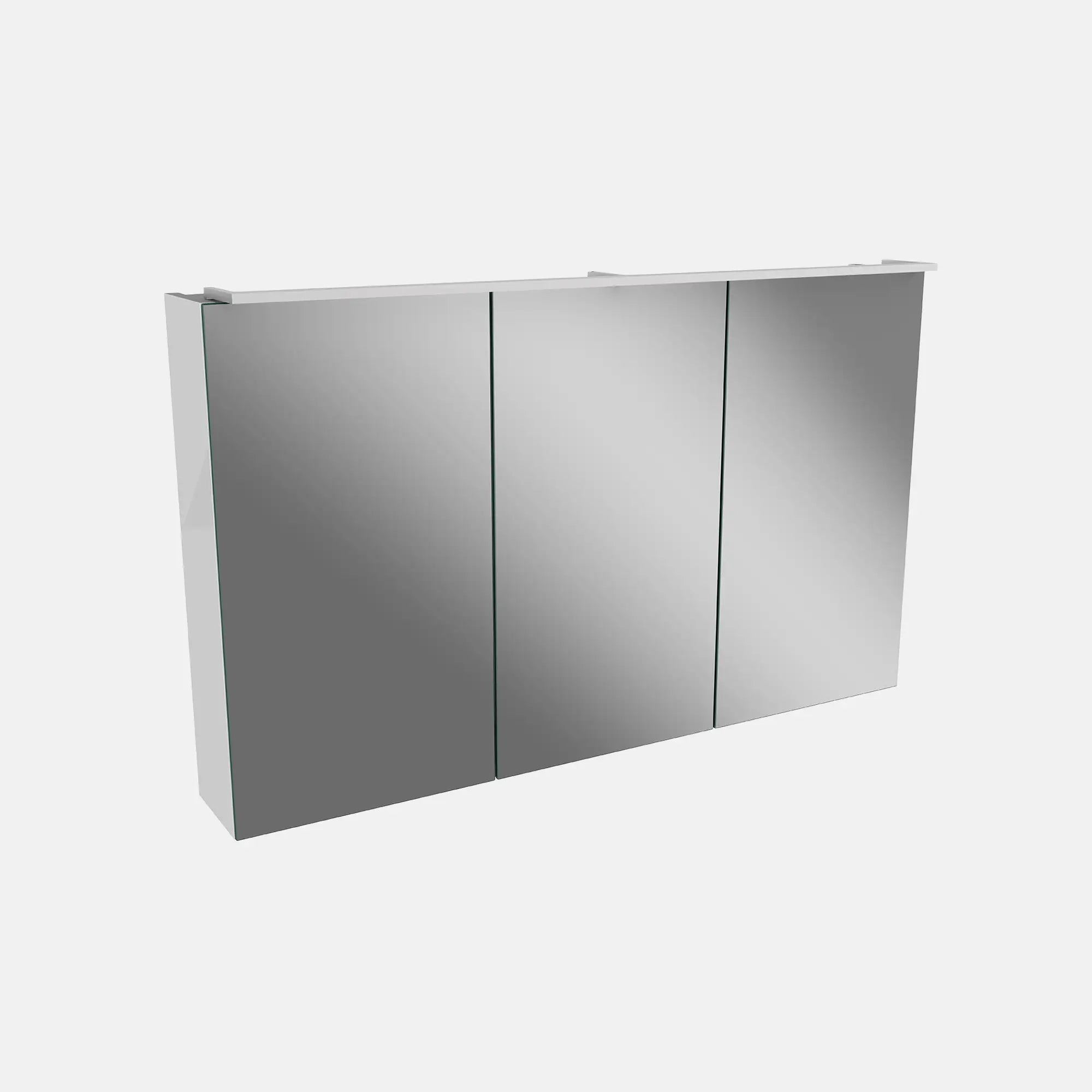 Spiegelschrank L5 | 100 cm mit dimmbarer Leuchte und drei Türen, Weiß Hochglanz
