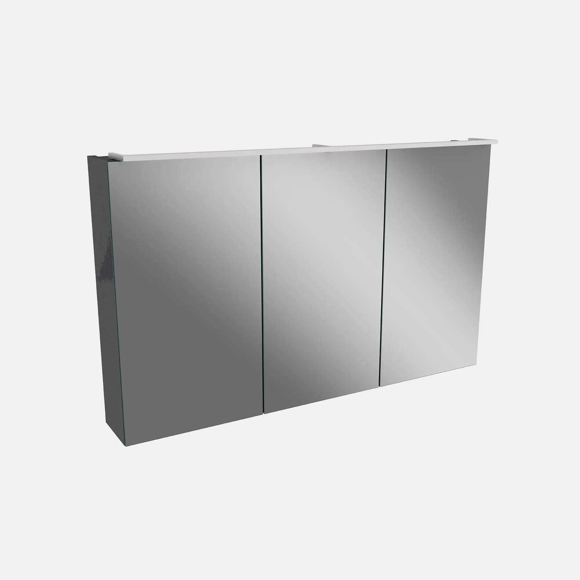 Spiegelschrank L5 | 100 cm mit dimmbarer Leuchte und 3 Türen, Grafit Hochglanz