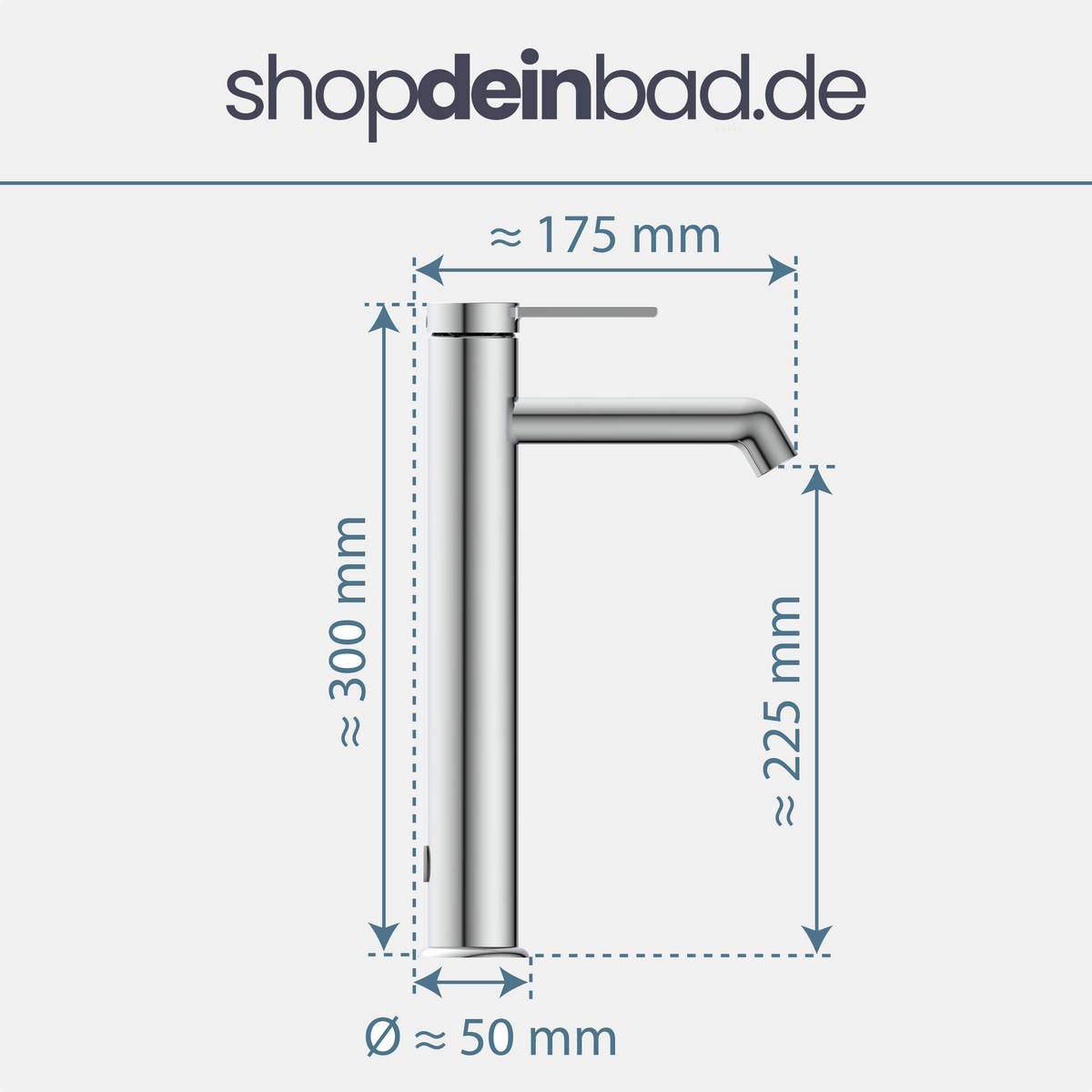 LOS ANGELES Waschtischarmatur, Chrom, für Aufsatzwaschbecken