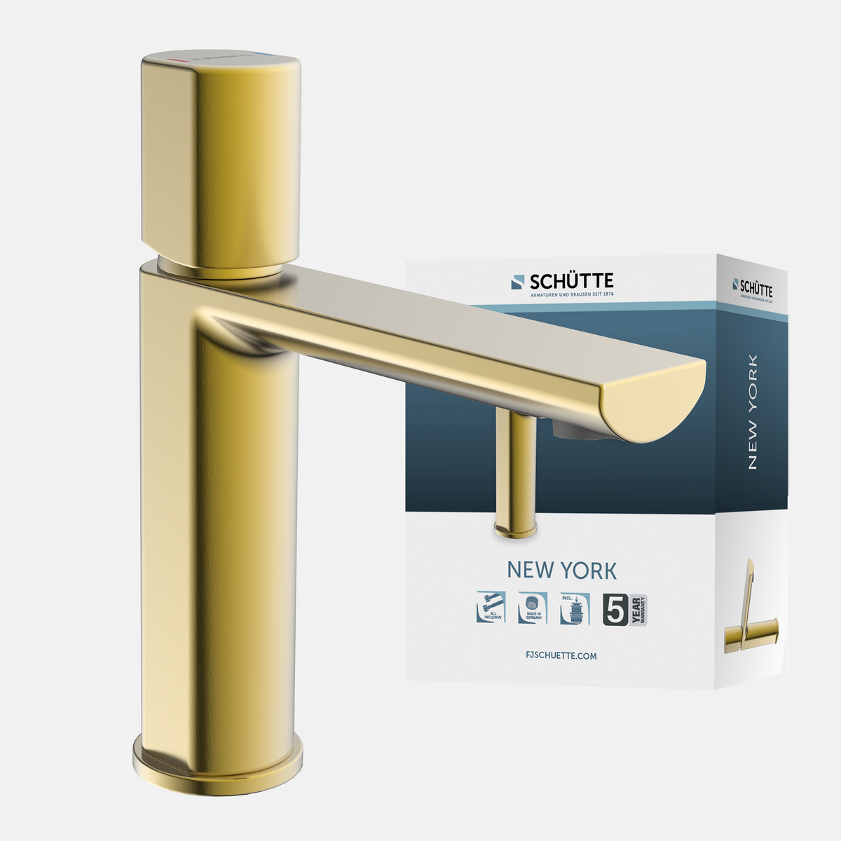 NEW YORK Waschtischarmatur, Gold matt