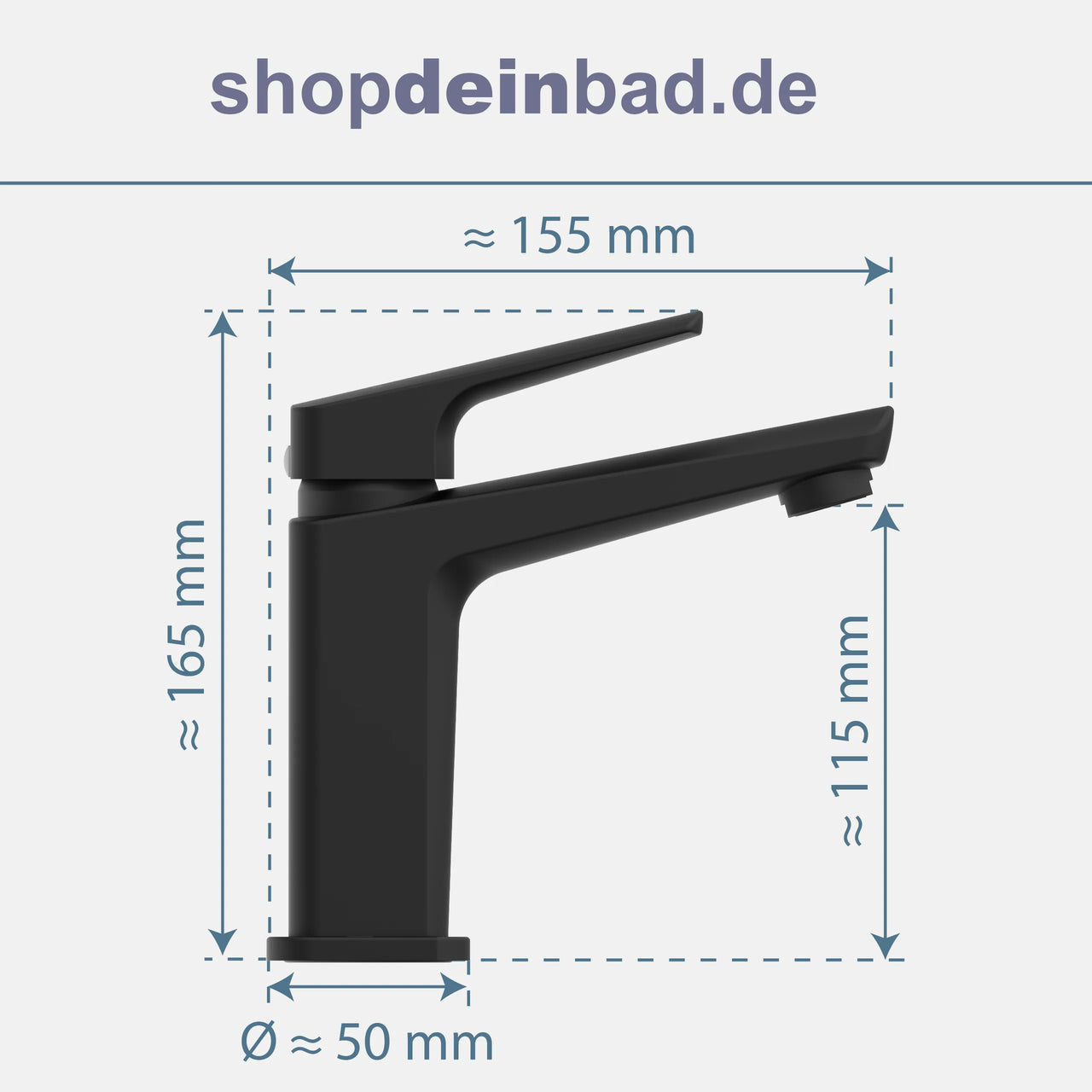 RAVEN Waschtischarmatur, Schwarz matt