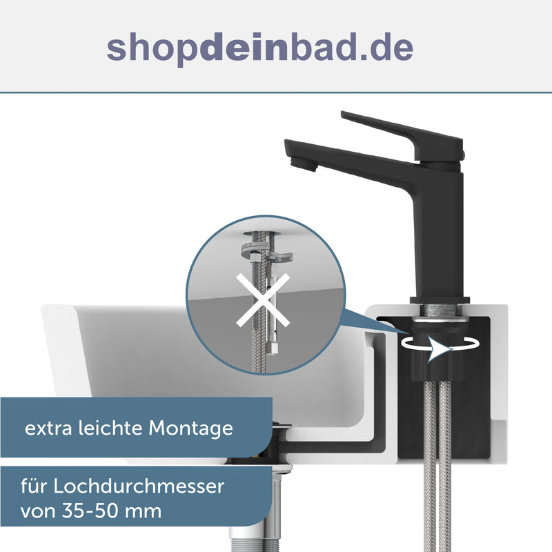 RAVEN Waschtischarmatur, Schwarz matt