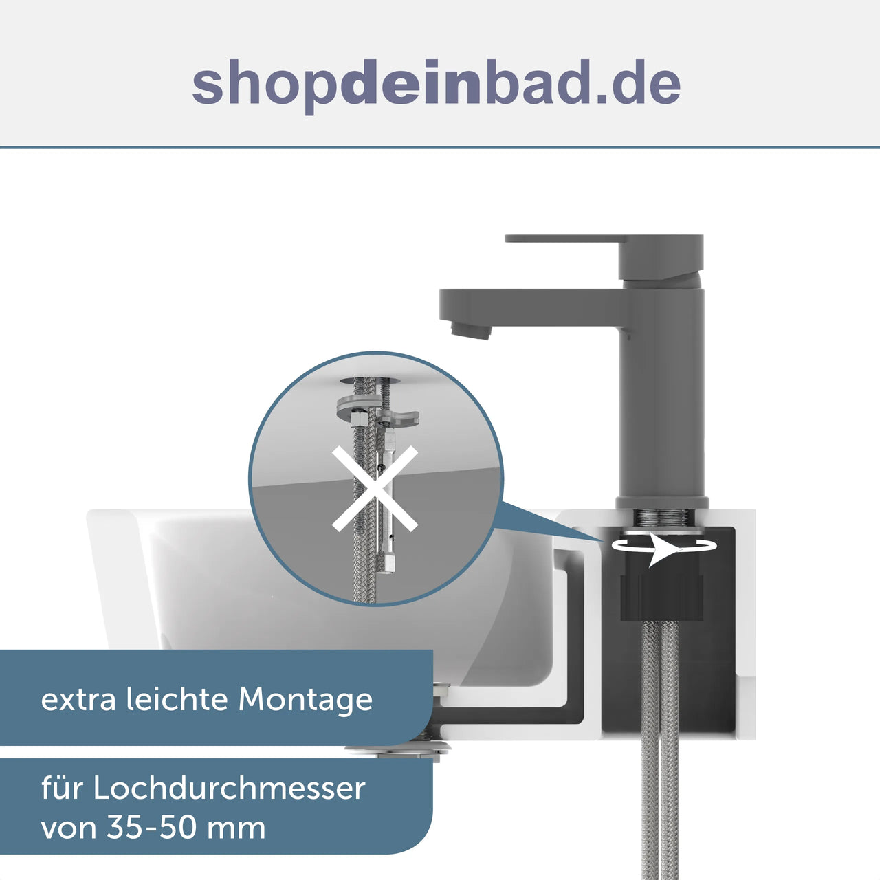 ELEPHANT Waschtischarmatur, Anthrazit matt