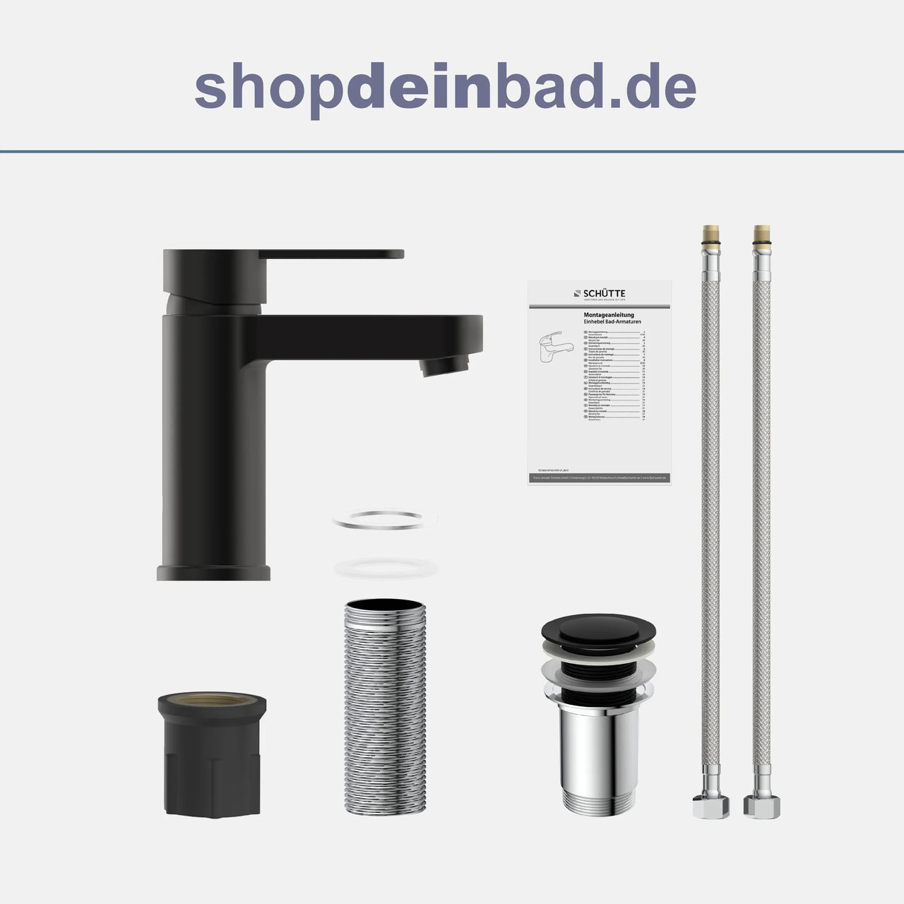 ELEPHANT Waschtischarmatur, Schwarz matt