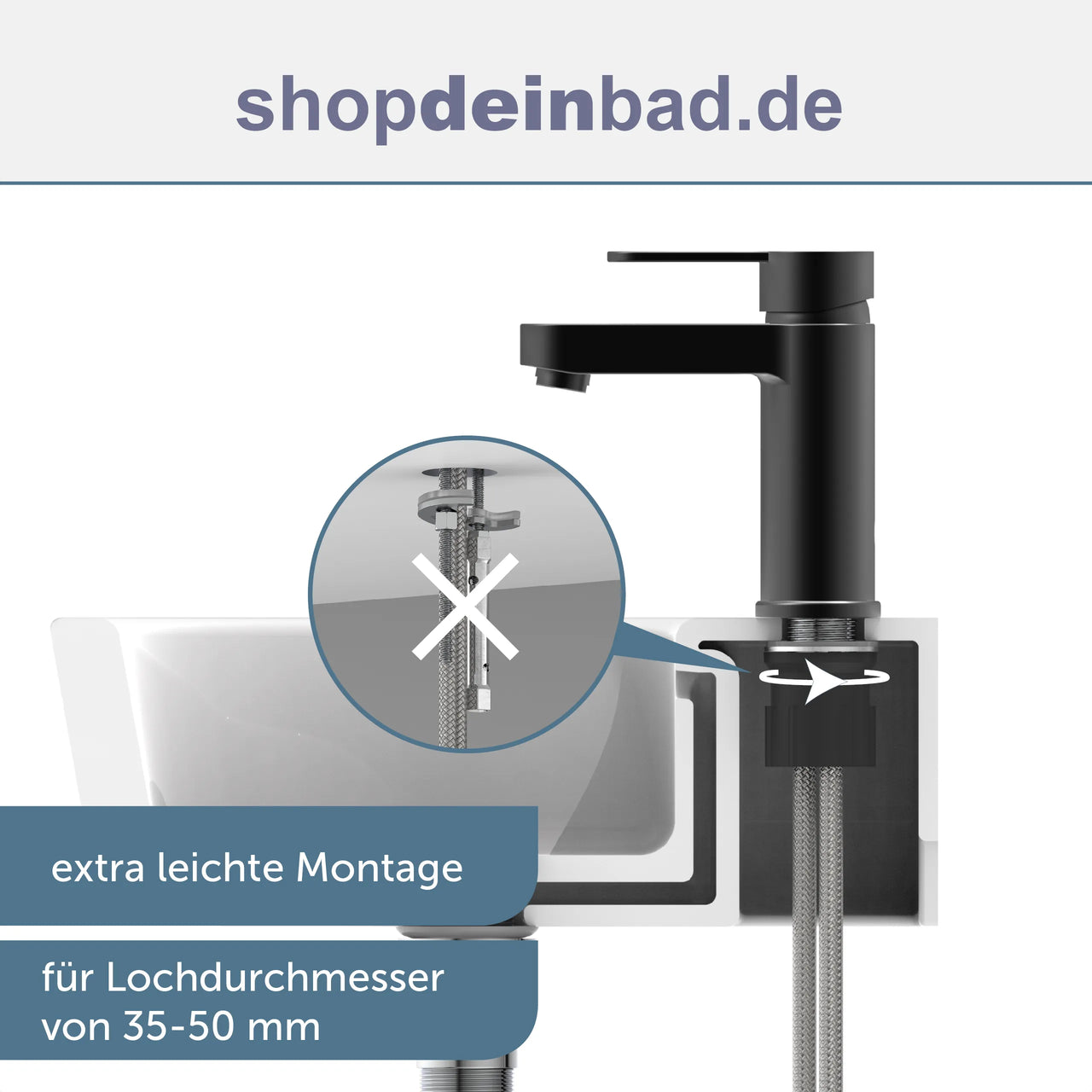 ELEPHANT Waschtischarmatur, Schwarz matt