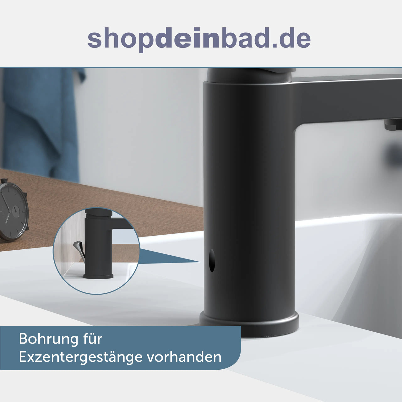 ELEPHANT Waschtischarmatur, Schwarz matt