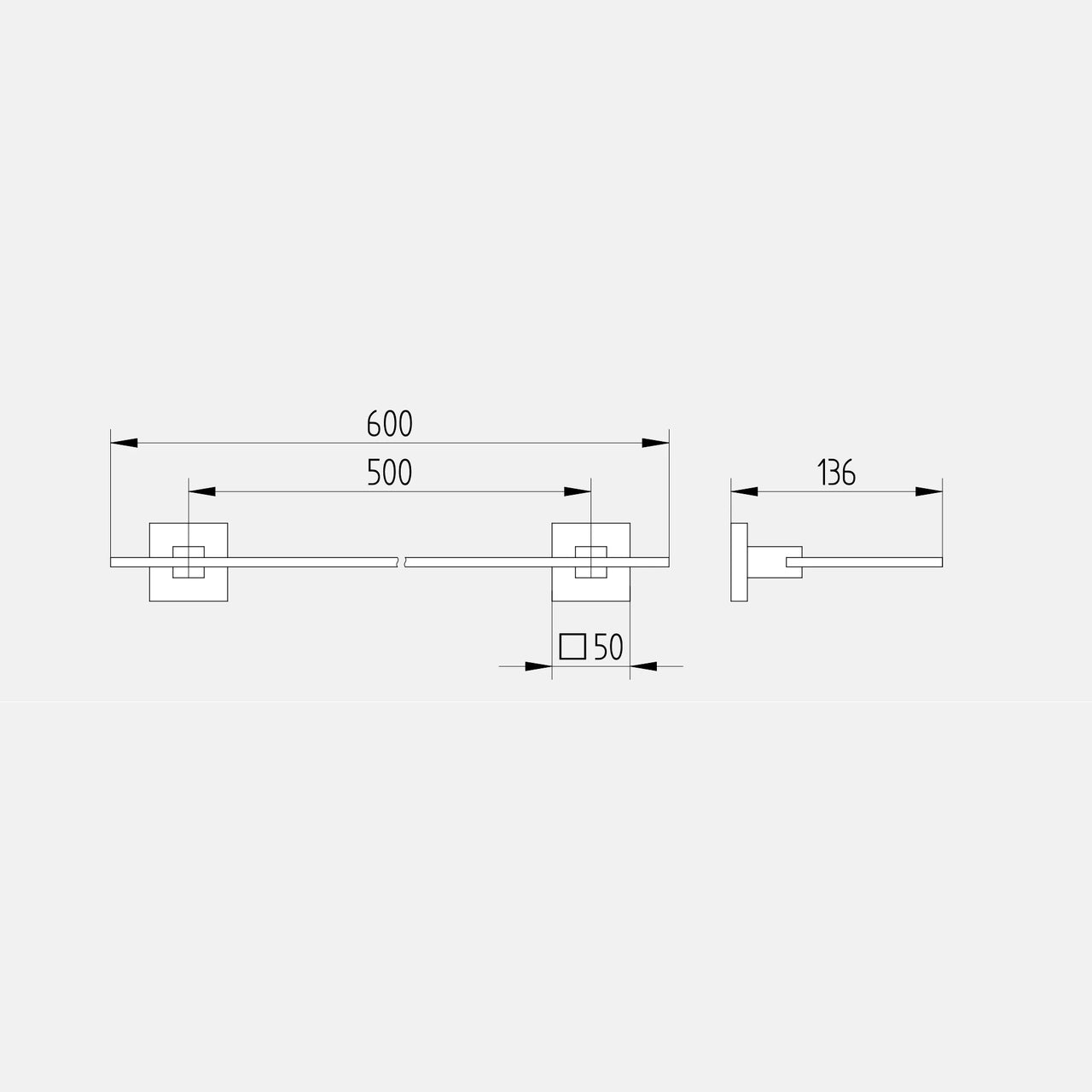 Glasablage 600 mm; Serie 420 schwarz