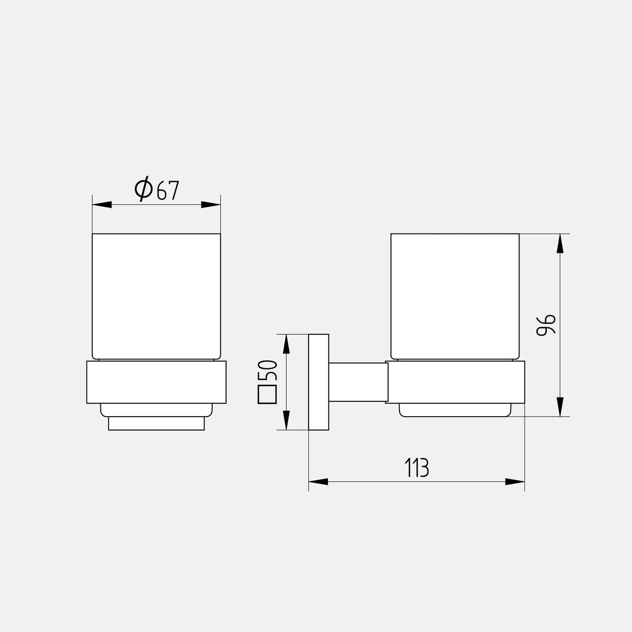 Glashalter; Serie 420 schwarz