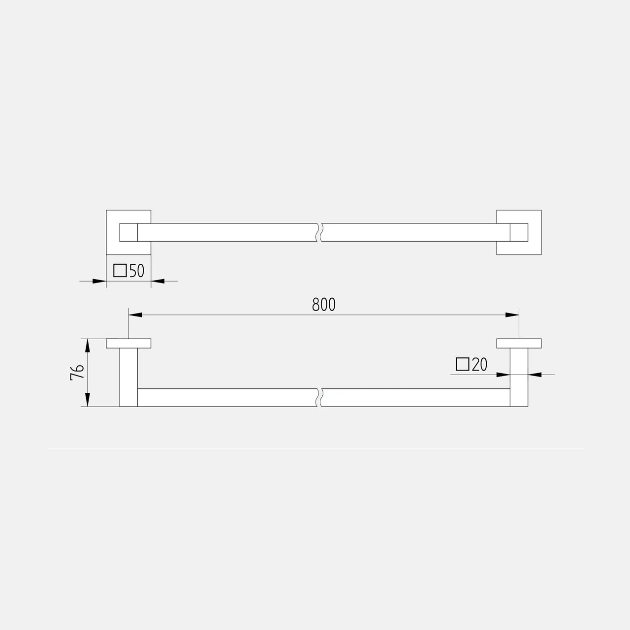 Badetuchhalter 800 mm; Serie 420 schwarz